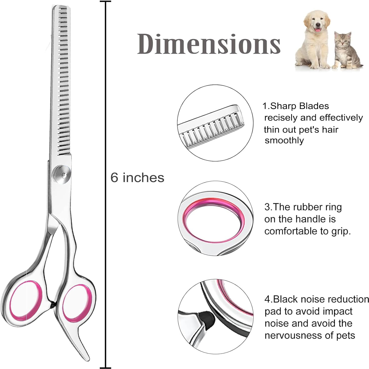 Professional 6 Inch Stainless Steel Pet Grooming Scissors for Dogs and Cats - Curved and Paw Scissors (B) image number 4