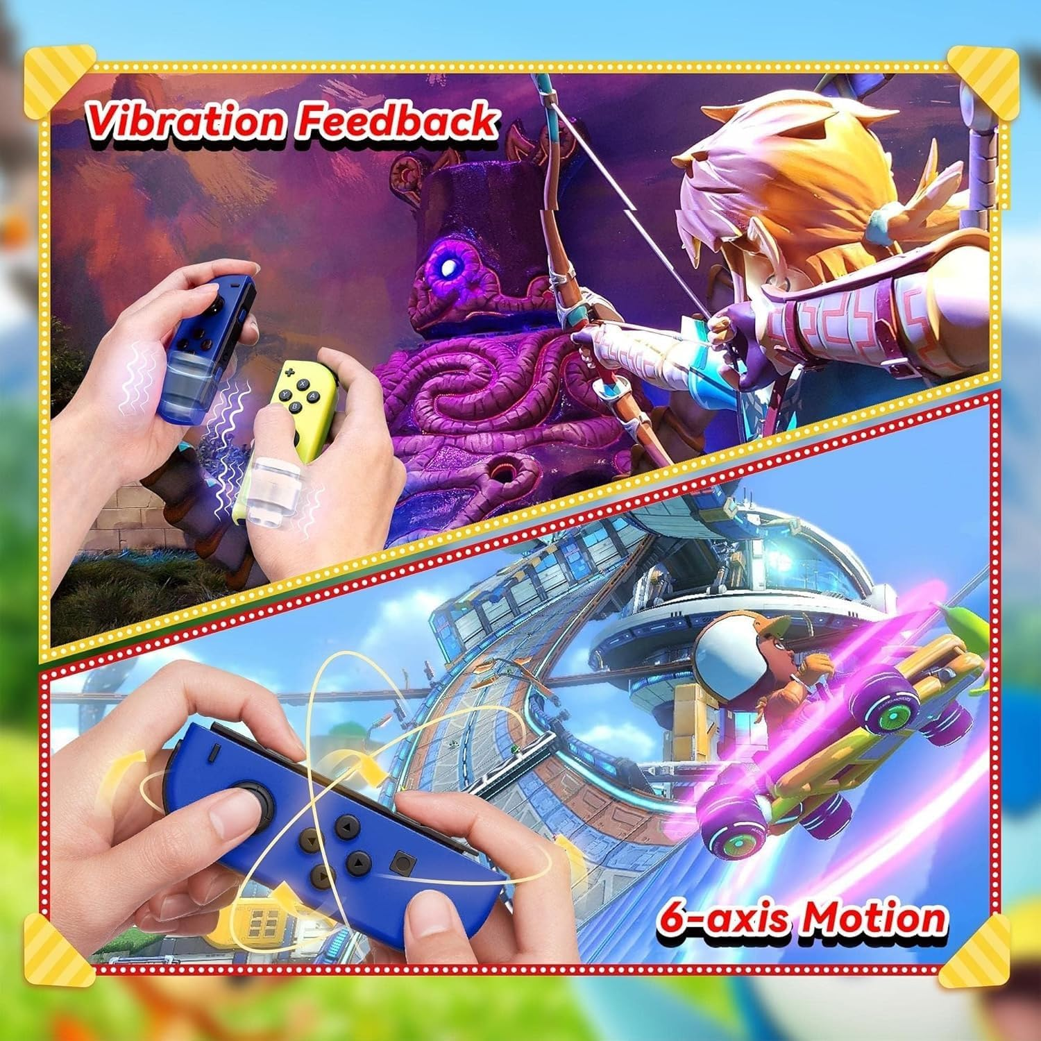 Joy Cons for Switch Controllers, Wireless Replacement for Switch Joycons, Left and Right Controllers Support Sports Dual Vibration,Wake-Up Motion Control(Blue and Yellow) image number 5