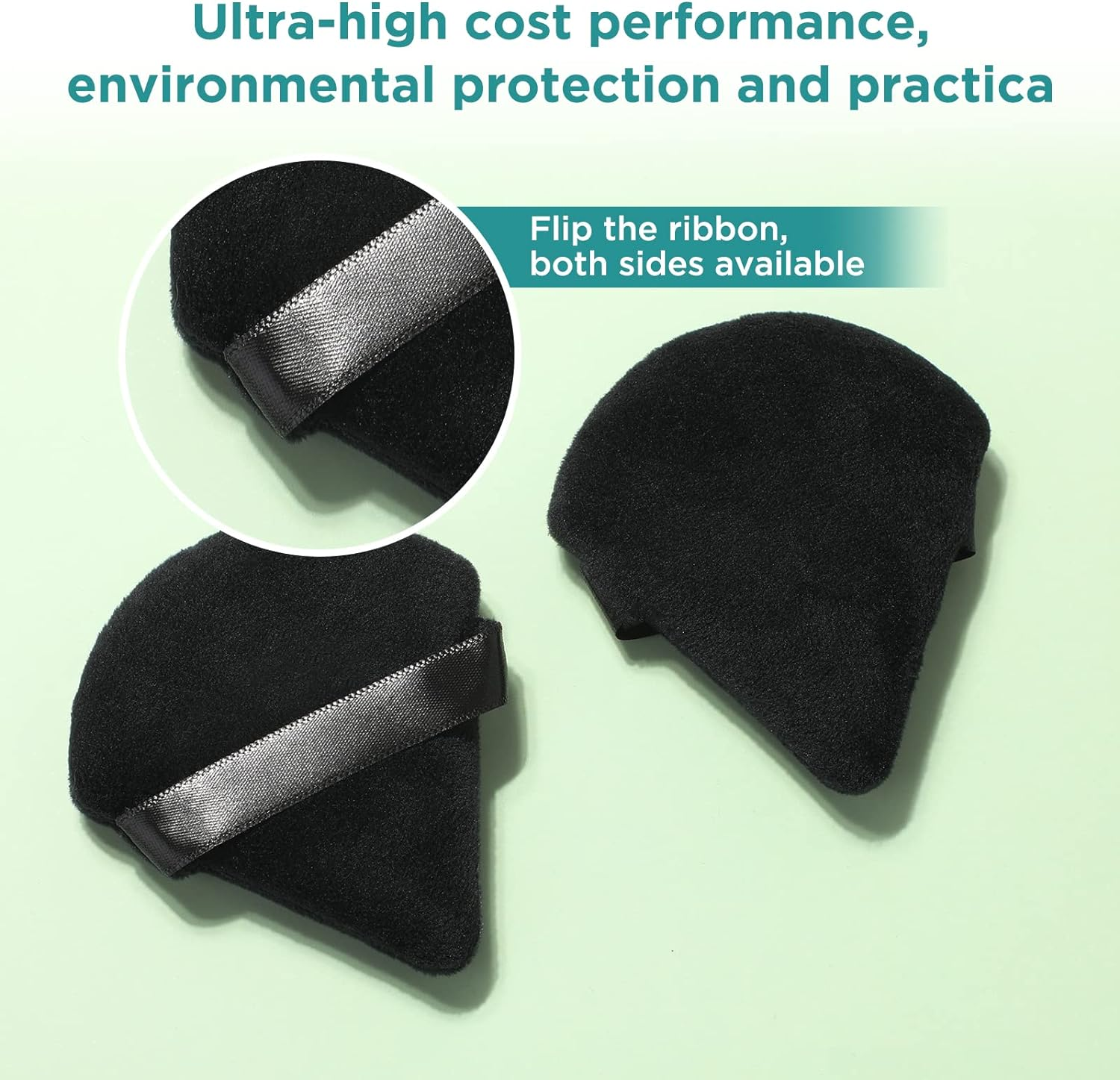 Geeric 14 Pieces Face Soft Triangle Wedge Shape Makeup Puff for Loose Powder, Body Powder, Foundation Blending Sponges Set, Beauty Blender Makeup Tools - Black