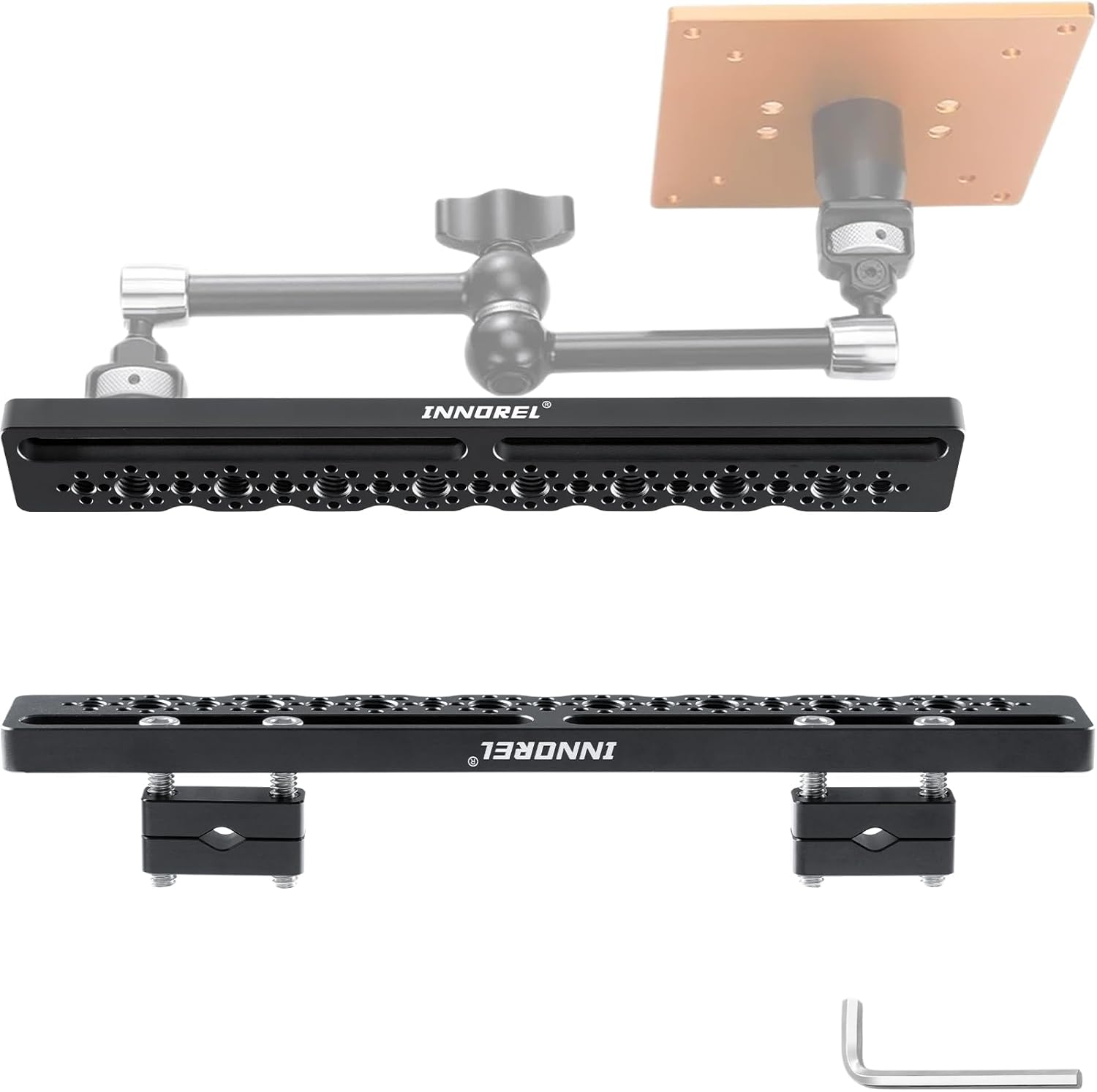 INNOREL TB2403 Car Headrest Cheese Mounting Plate Camera Monitor Bracket Clamp 1/4" Screw Shooting Extension Bracket for Installing Camera Cage, Car Headrest ARRI Camera Accessories inside Vehicle image number 1