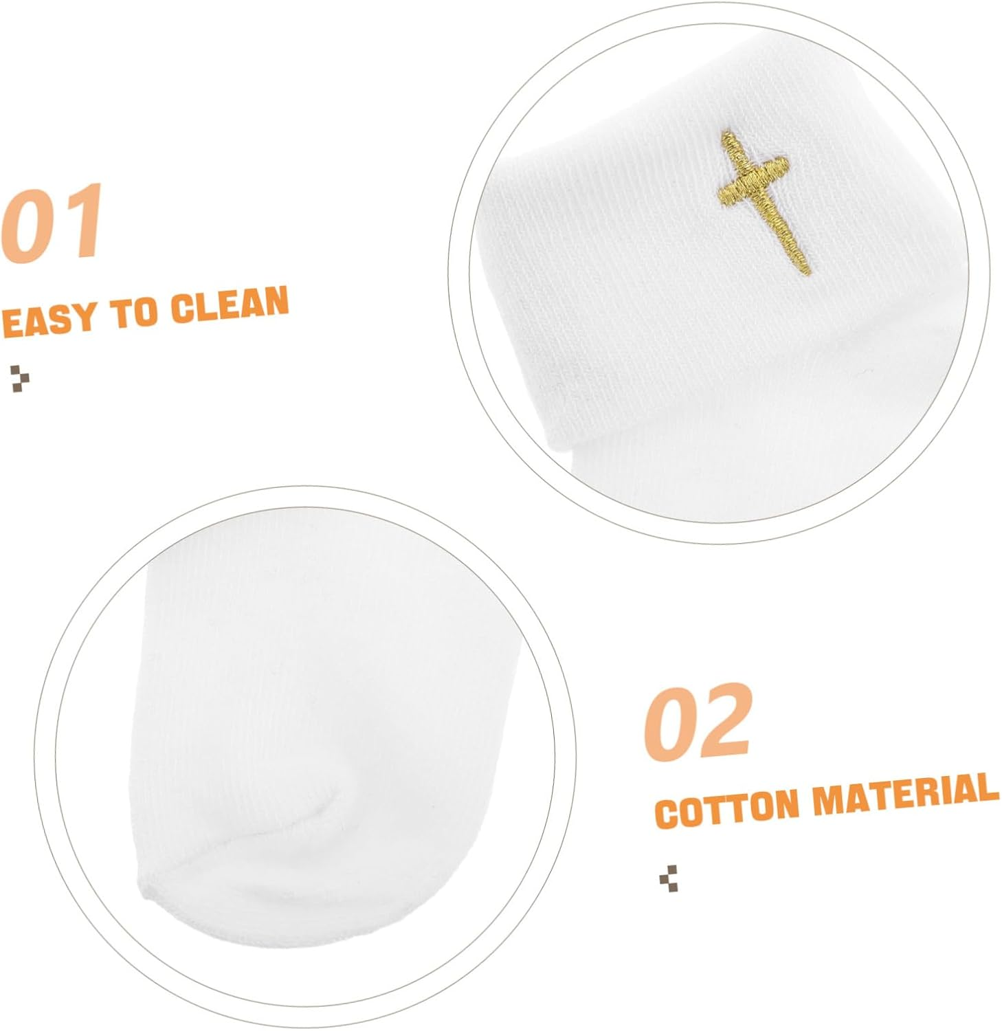 CONGARTENO 1Pair Baptism Socks Cotton Boy Girl Christening Booties for Year Old Soft Breathable Stylish Turn Design for Newborns for First Communion and Special Occasions image number 5