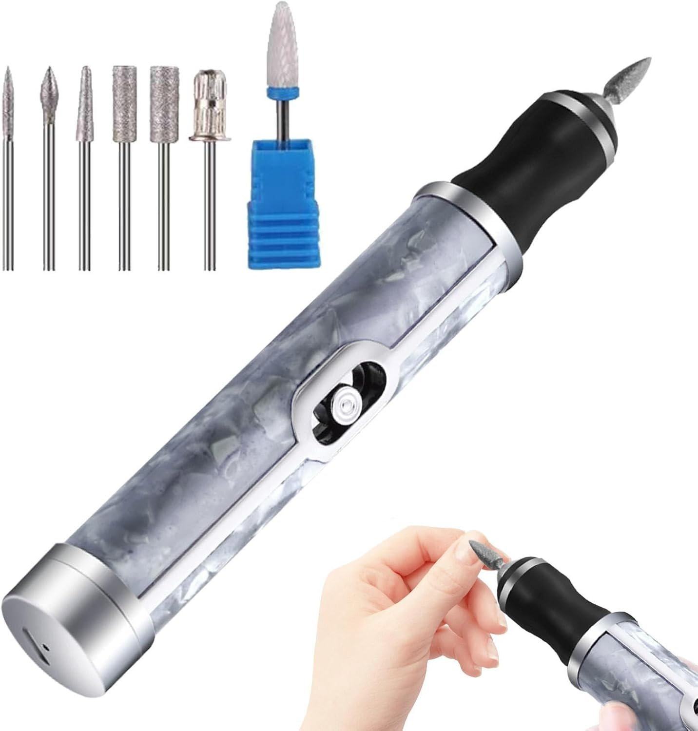 Nail Drill, Electric Nails File for Thick Toenails, Cordless 4 Speeds Professional Nail Removing Acrylic Nails Tools for Edge Shaping Polishing Grinding Nursing Peeling image number 1