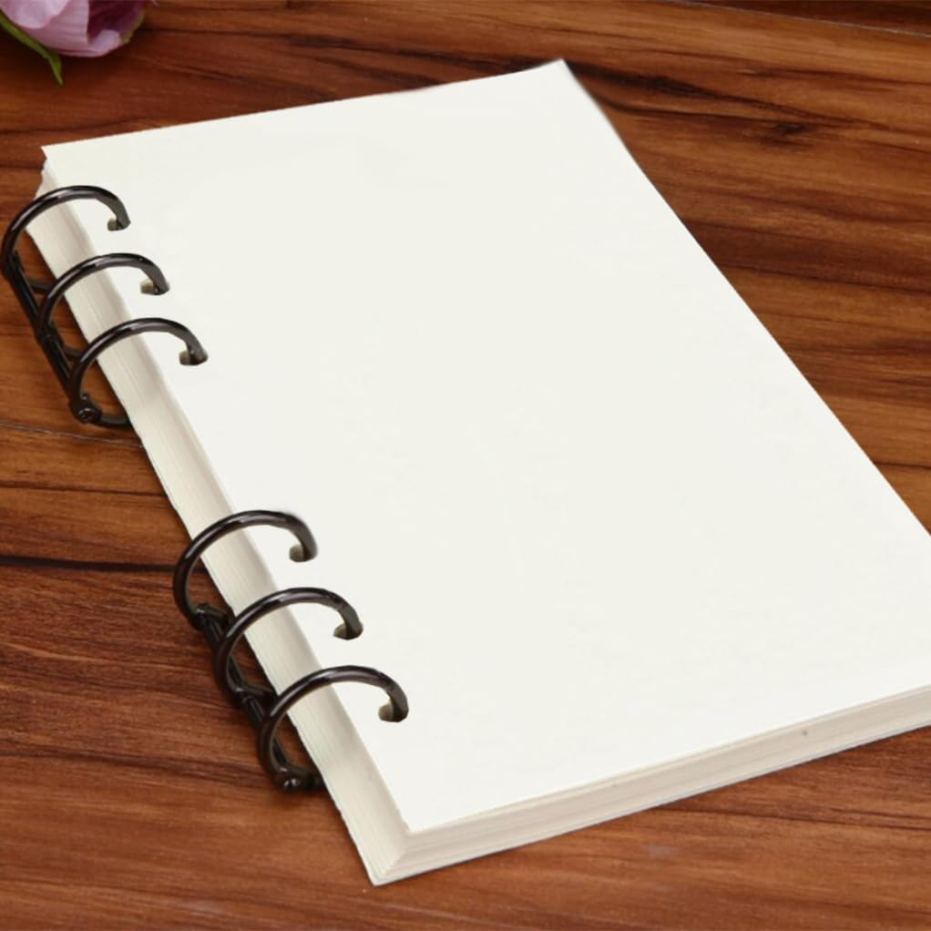 135 Sheets/270 Pages A5 Blank Paper, Betterjonny 6 Holes Refill Blank Paper 100Gsm A5 Loose Leaf Binder Paper for A5 Binder Loose Leaf Refill Planner Inserts for Binder Refillable Journals Notebooks