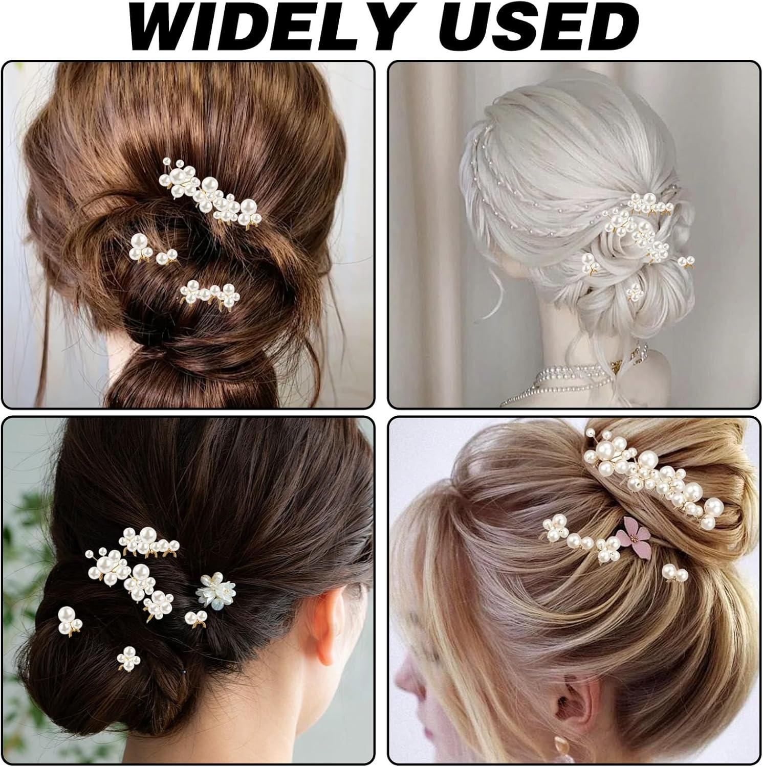 9 Pieces Pearl Wedding Hair Pin Exquisite Wedding Accessories Gorgeous Pearl Hairpin Decorations for Women Bridal Hairpin Decor Suitable for Brides Bridesmaids and Hosts image number 2