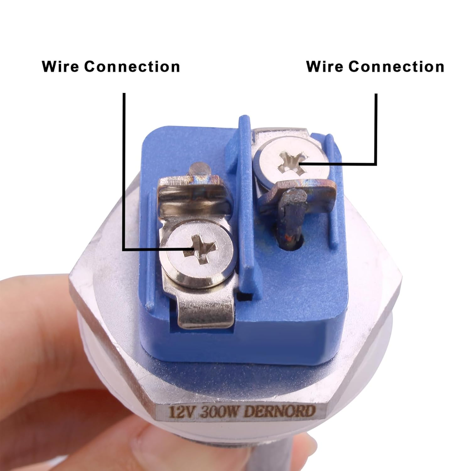 DERNORD 12V 300W DC Immersion Heater Submersible Water Heater Element Stainless Steel Heating Element with 1 Inch NPT Fitting image number 2