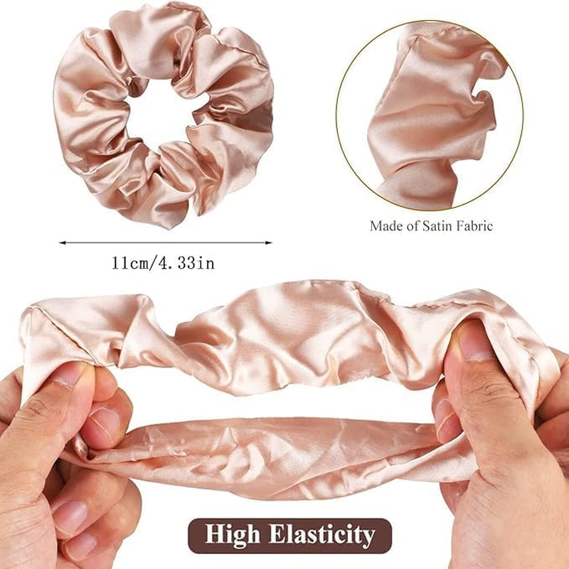 SHUNYUNG Satin Bridesmaid Scrunchies, 5Pcs (88 Count), Silk and Satin, All Hair Types image number 5