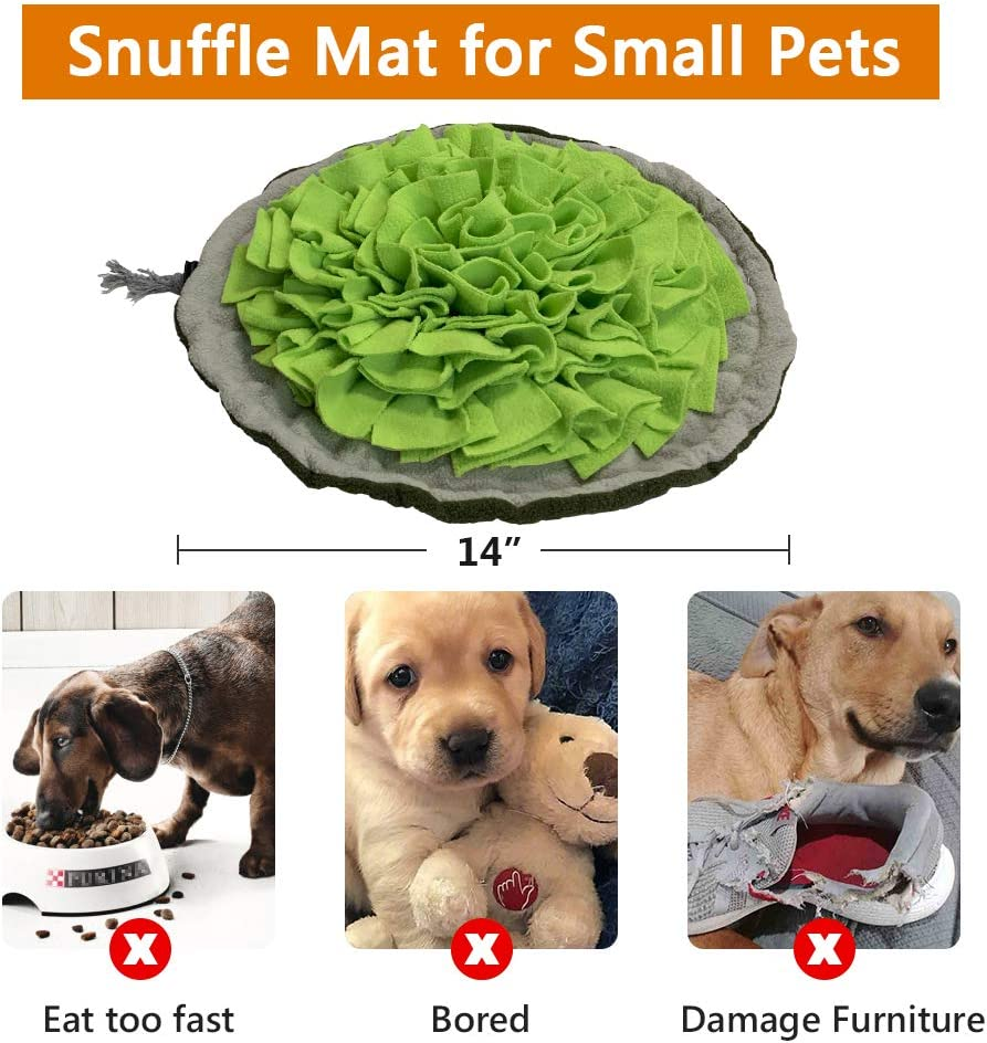 SCHITEC Dog Snuffle Mat & Collapsible Travel Bowl, Interactive Nosework Feeding Pad Treat Dispenser for Small Dogs Cats, Slow Feeder Pet Puzzle Toys for Stress Relief and Boredom Relief image number 5