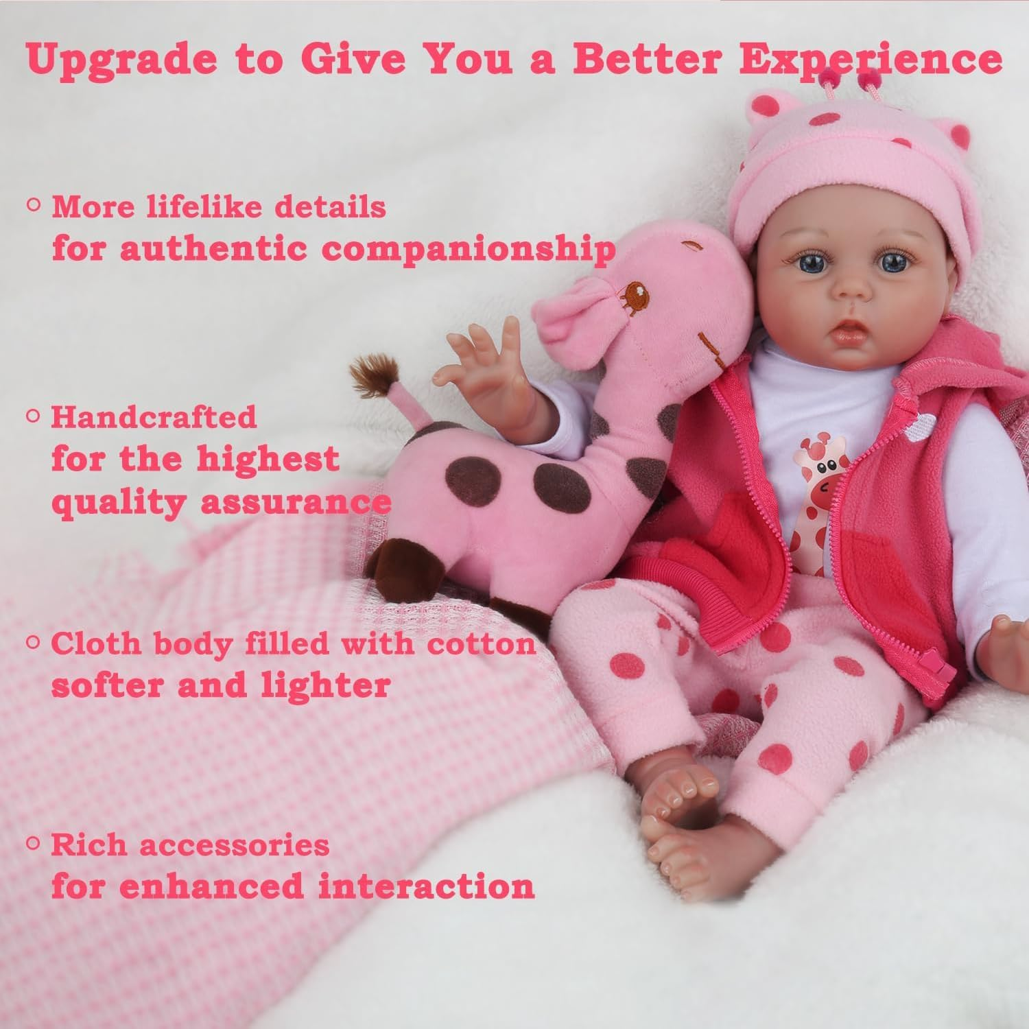 ZIYIUI Reborn Baby Dolls 22"/55Cm Lifelike Soft Silicone Vinyl Newborn Reborn Doll Lifelike Anatomically Correct Baby Girl Doll image number 5