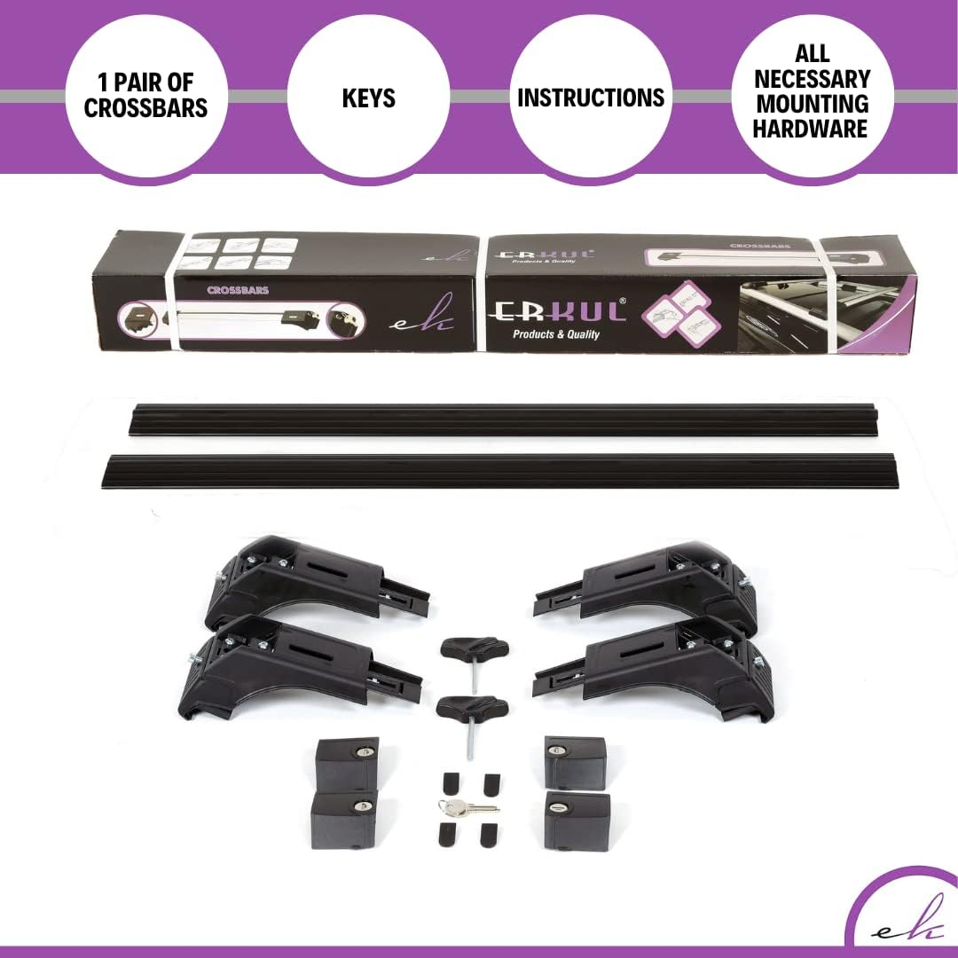 Skybar V1 Roof Racks for Volkswagen Golf Alltrack with Raised Rail (2015 to 2020) Black/Silver (Silver) | SUV Roof Racks, Easy Installation, Vehicle Specific Fit, 5 Year Warranty image number 3