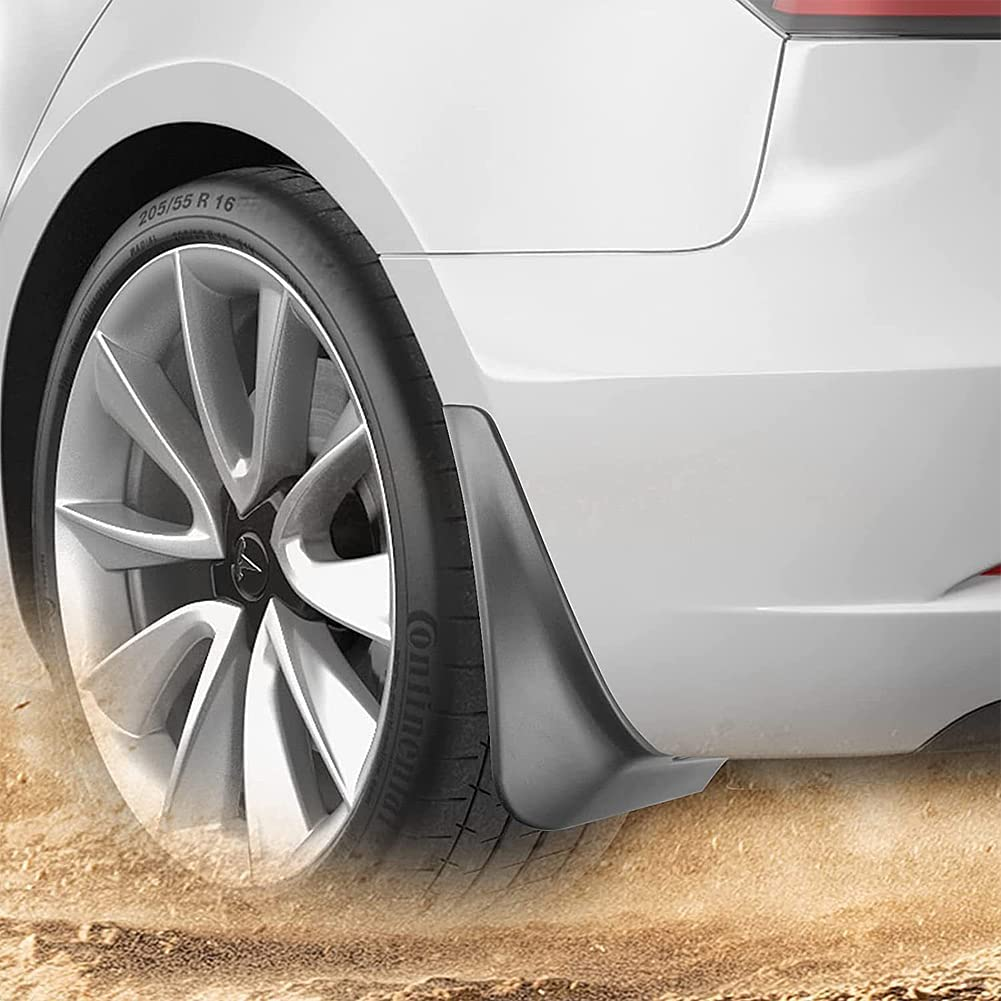 Geli 4 Pieces Mud Flaps Splash Guards,Upgraded Version Front and Rear Mud Flaps Compatible with 2021 2022 Tesla Model Y Accessories image number 6