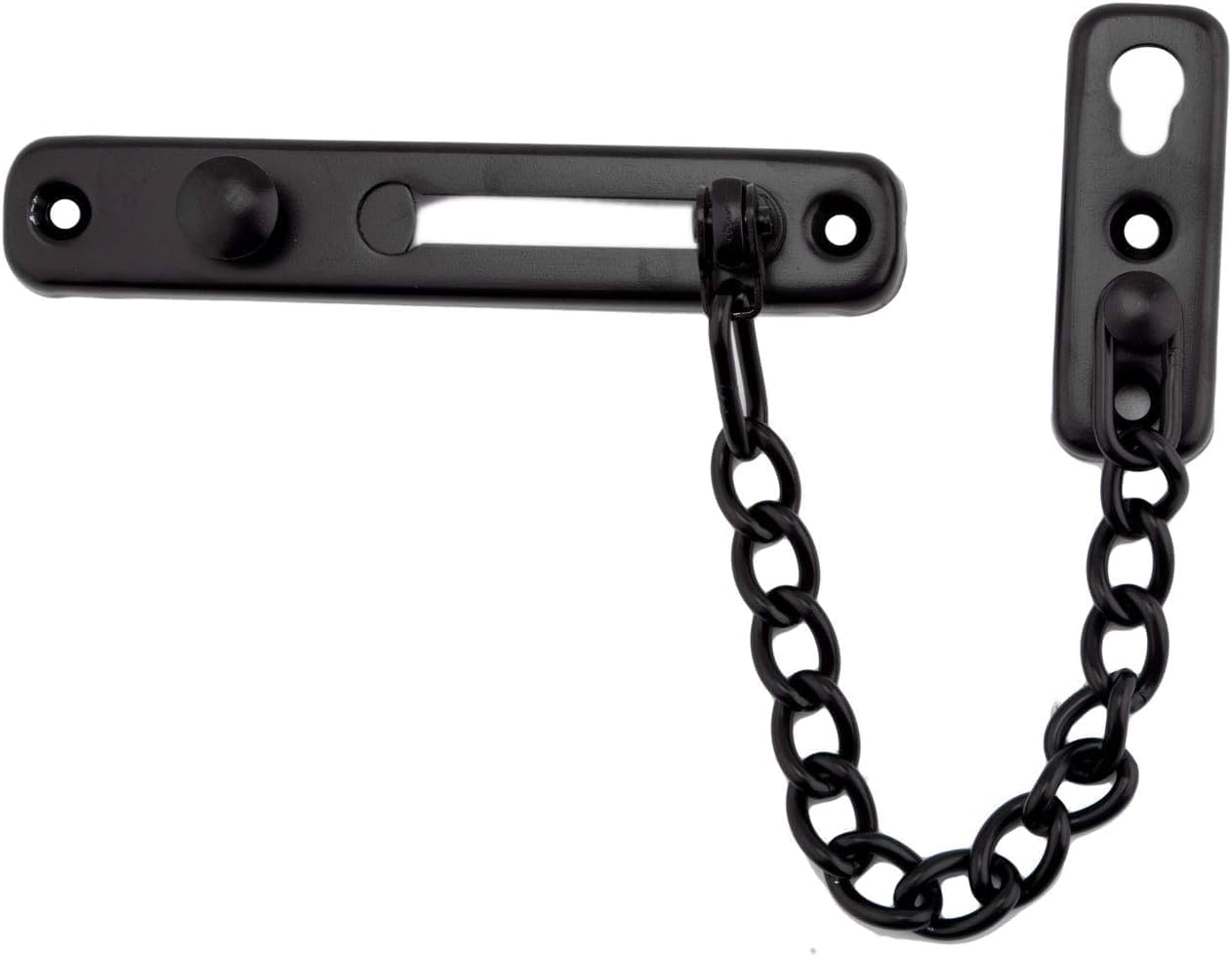 Stainless Steel Chain Door Lock，Heavy Duty inside Door Latch Guard Keyless Door Lock Add Extra Security with Spring Anti-Theft Press Lock Door Hardware for Home Security (Black, One Size) image number 2