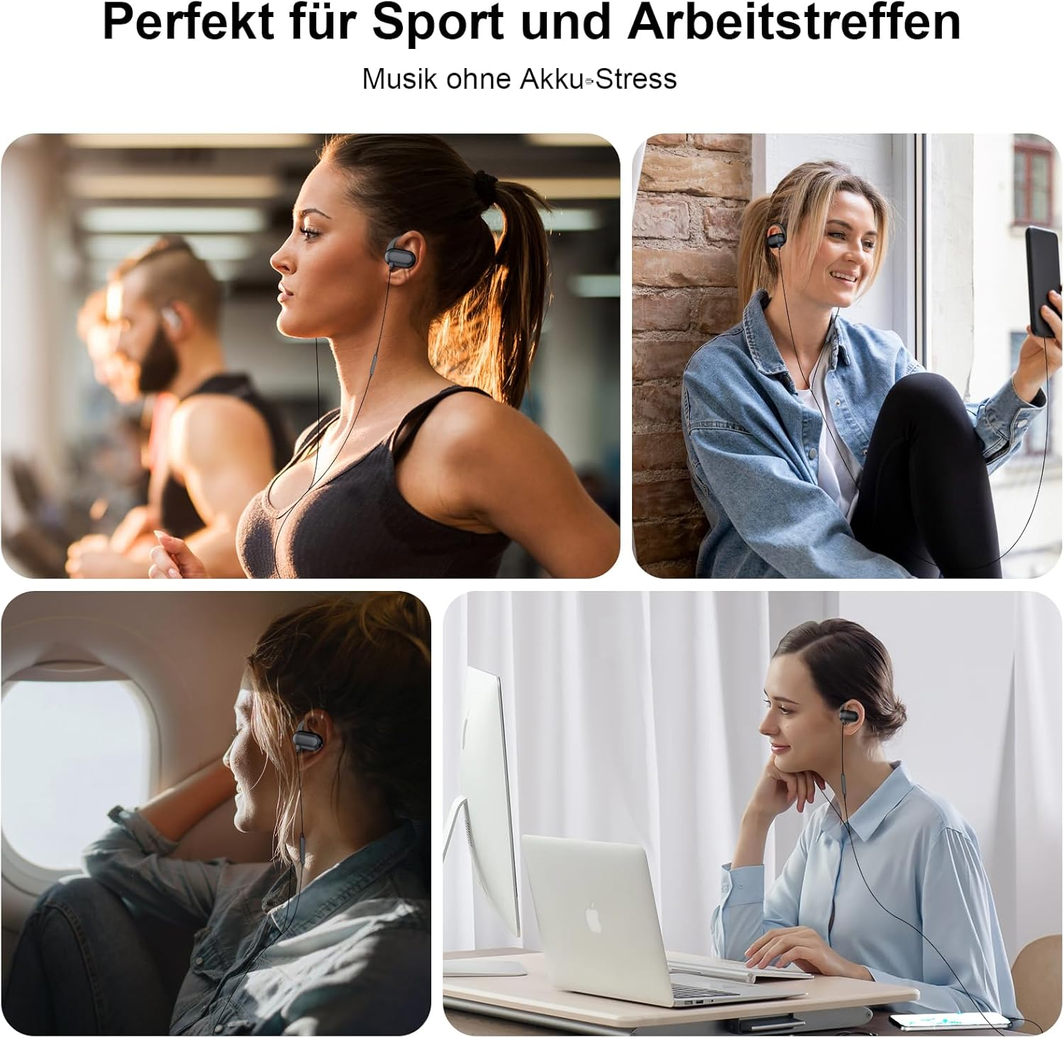 Open-Ear Headphones USB C Sport Adjustable Ear Hook Microphone & Volume Control Type C Headphones with Cable for Samsung Galaxy S25 S24 for Iphone 17 Air 16 15 Pixel 10 9 8 Headphones for Oneplus 13 image number 6