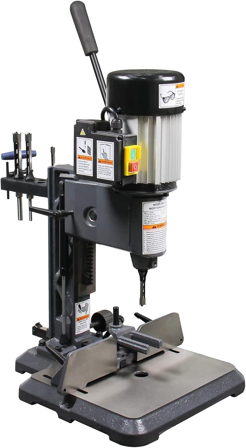 Kang Industrial MS-3816 Bench Top Mortise Machine, with 4 Sizes Chisel Bit Sets, round Holes and Square Hole Mortising image number 1