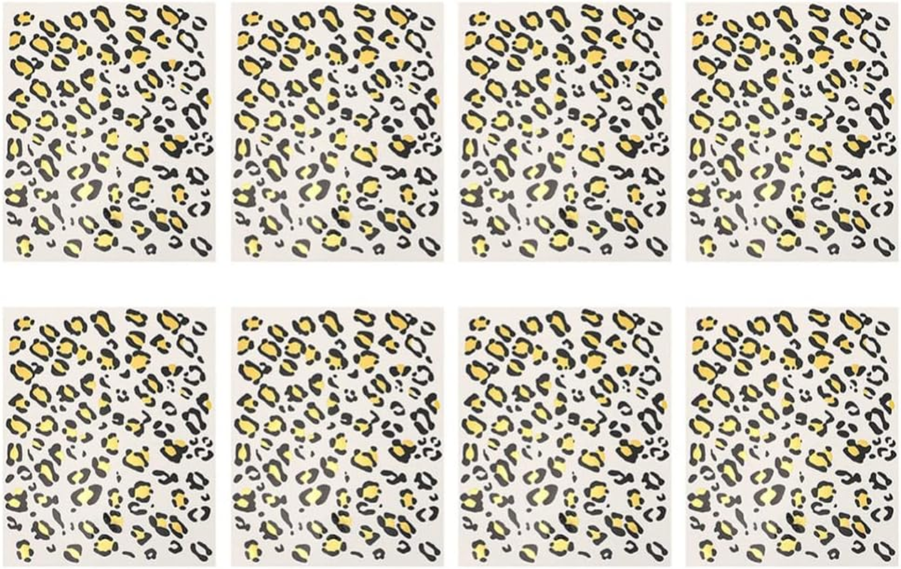 Lurrose Leopard Print Temporary Tattoos Leopard Face Stickers Leopard Makeup Tattoos for Halloween Party Favors, 8 Sheets image number 1