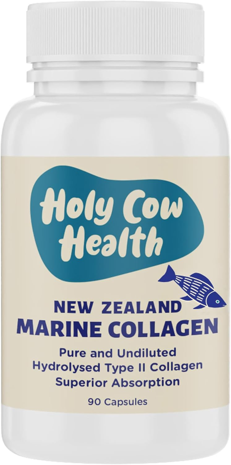 Marine Collagen Capsules by Holy Cow Health - Pure Type II Collagen Hydrolysed for Superior Absorption - Sustainably Sourced from New Zealand'S Pristine Coastal Waters image number 4