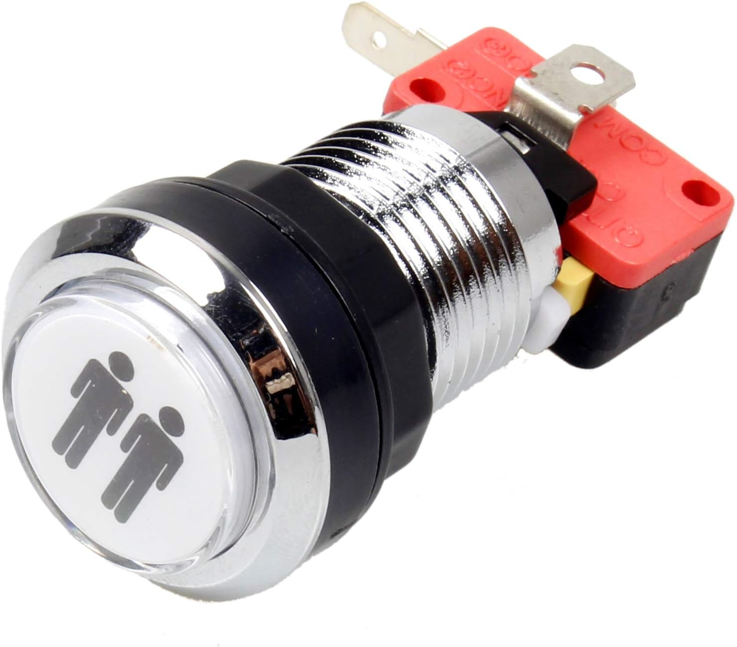 EG Starts Arcade Buttons Chrome Silver Plated 5V / 12V LED Illuminated Push Button 1P / 2P Player Start Buttons / 2X Coin Buttons for Mame/Jamma/Fighting Games/Arcade Video Games Kit Parts image number 2