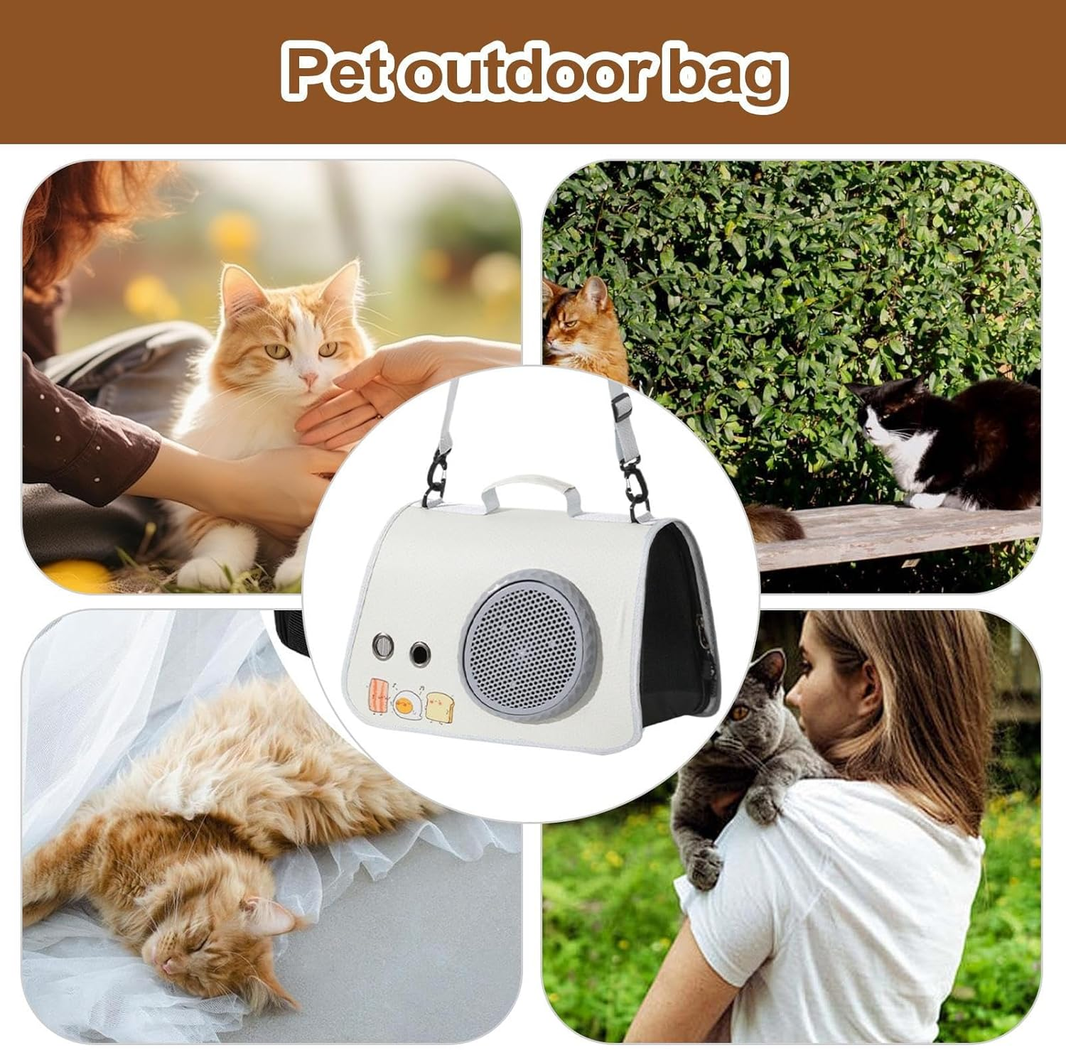 Cat Carrier | Travel Cat Carrier Shoulder Bag - Large Transport Animals Tote with Shoulder Strap Breathable for Adults Men Women Elderly Teens image number 2