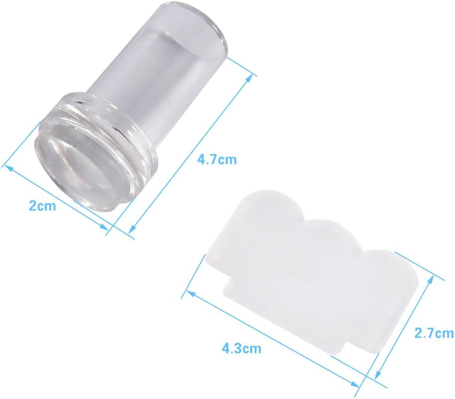 Haofy Nail Art Stamper Silicone Nail Polish Transfer Stamper & Scraper Set Manicure Tool Nail Art Jelly Stamper Plate Scraper Set