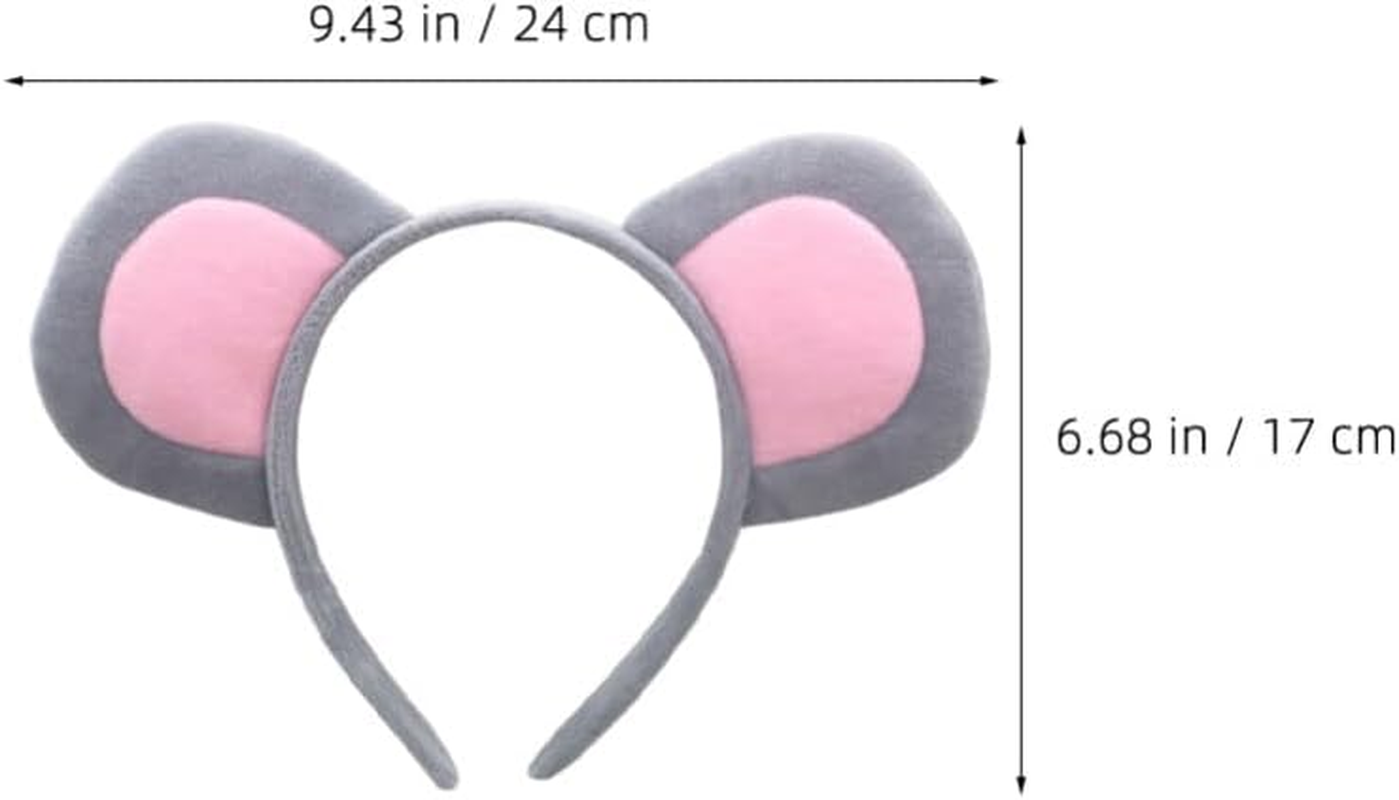 Alipis Mouse Ear Headband, Mice Headband Animal Hairband Cartoon Rat Hair Hoop Costume Accessories Cosplay Headwear for Adults Kids Toddlers Festivals Party Holiday image number 2