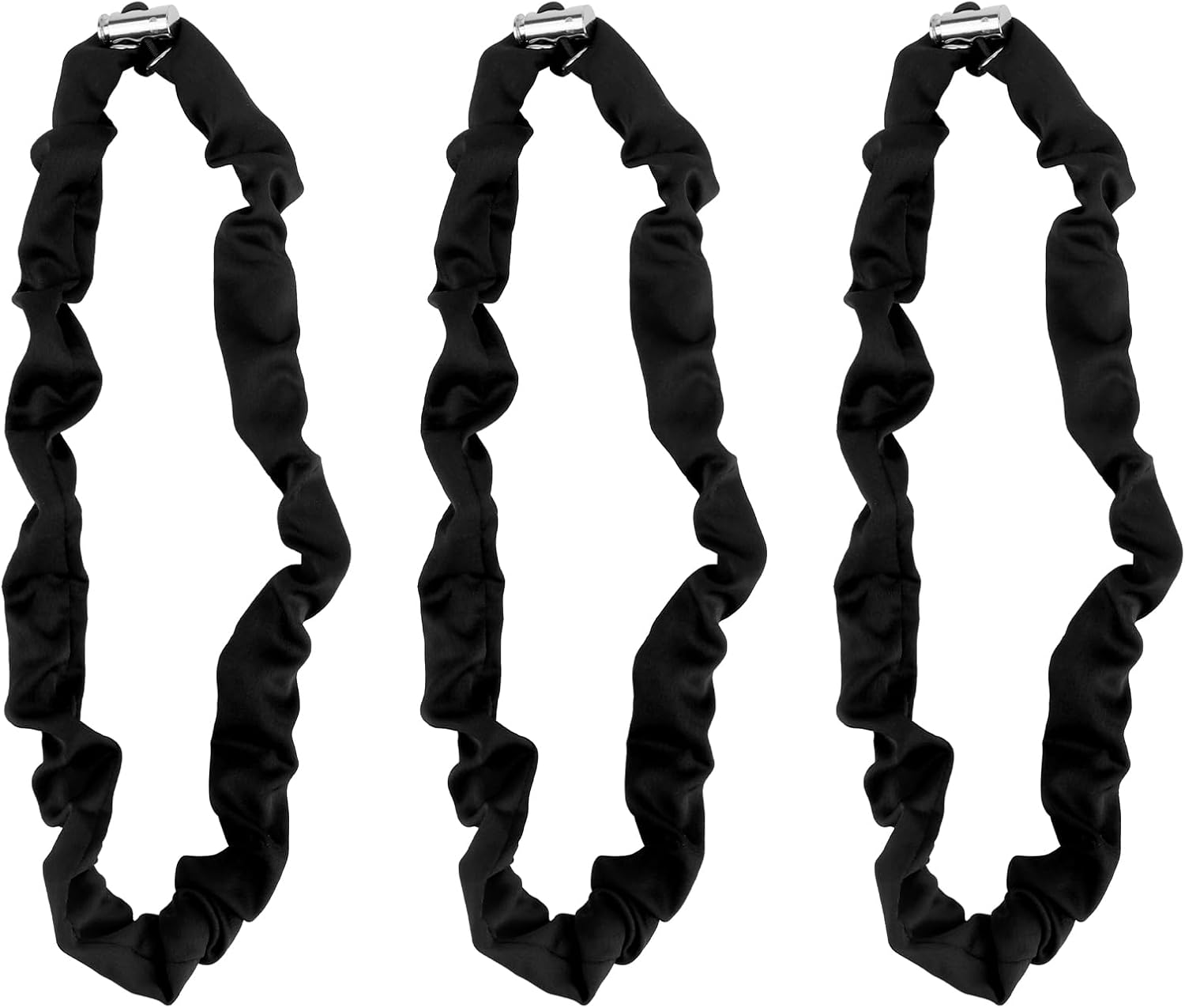 3Pcs Adjustable Hair Ties, Silk Satin Scrunchies Black Afro Puff Hair Ties High Elastic Ponytail Holders Non-Slip Hair Bands for Women Thick Curly Fluffy Natural Ponytails Hair image number 4