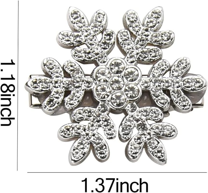 Snowflake Hair Clip Sparkly Rhinestone Hair Accessories for Girls Christmas Hair Barrette Hairpins for Wedding Bride Holiday Christams Party Metal Alligator Clip for Hair 4PCS image number 3