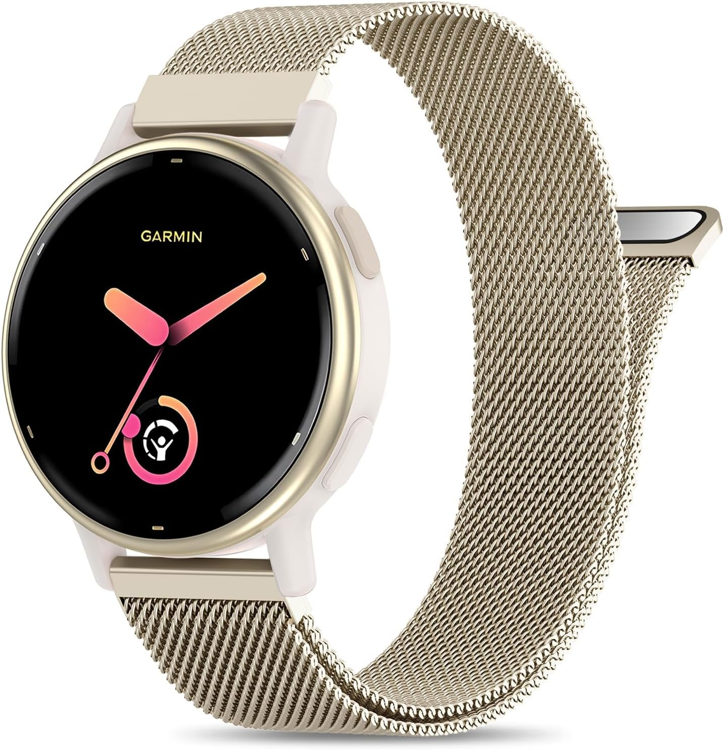 Everact 20Mm Metal Magnetic Compatible with Garmin Vivoactive 5 Watch Band/Vivoactive 6/3/3 Music, Quick Release Stainless Steel Mesh Strap for Venu Sq 2 & Forerunner 55/165/245/645/570-42Mm