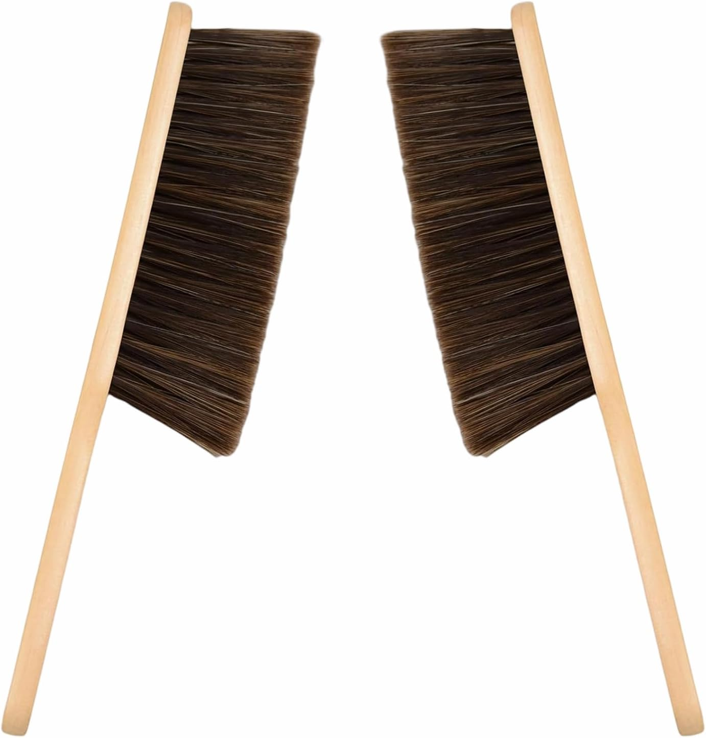 Pack of 2 Dusting Brush Wooden Handle Soft Bristles Cleaning Brush for Counter Bed Sofa Car Fireplace Clothing Household Cleaning Furniture Carpet image number 4