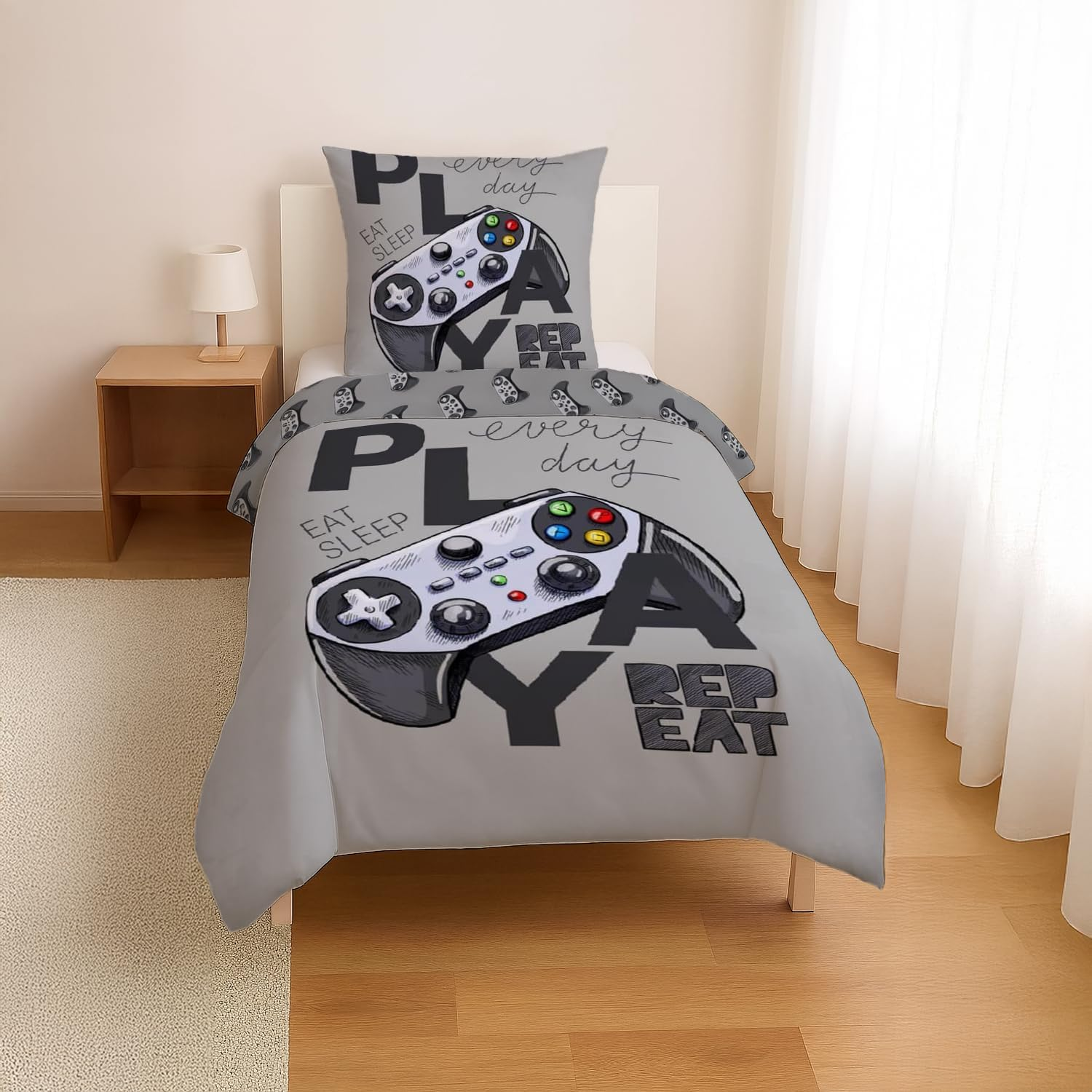KK Shopping Versandhandel Klaus Kolodzie Gamer Children'S Bedding Set 135 X 200 Cm 80 X 80 Cm Cotton Controller Player image number 5