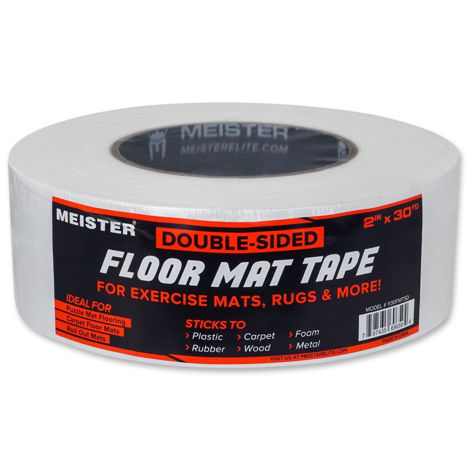 Meister Double-Sided 2" Floor Mat Tape - Secures Exercise Mats & Rugs in Place image number 3