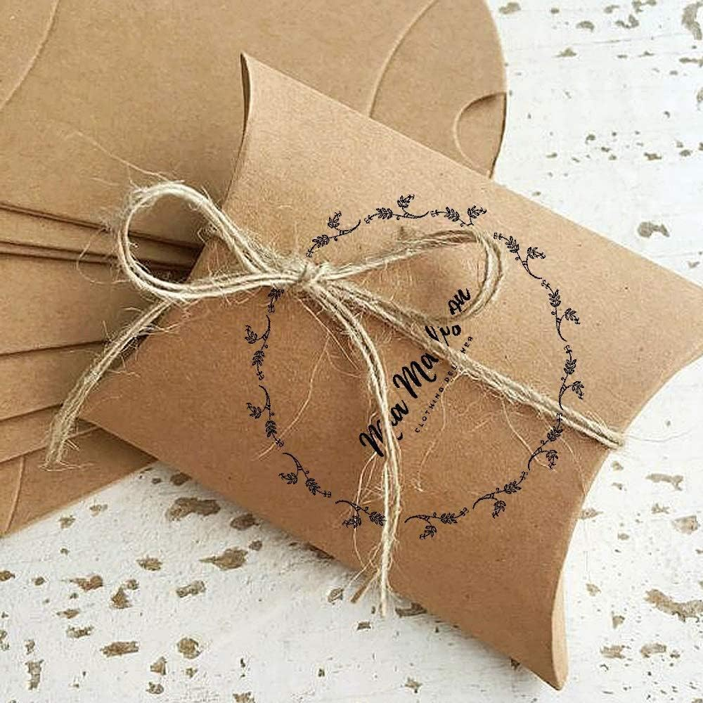 WODJR 100Pcs Pillow Boxes Kraft Pillow Boxes Small Gift Boxes Wedding Gift Boxes Brown Paper Pillow Candy Box Mini Party Favor Boxes Treat Boxes for Wedding Birthday Gifts Packaging, 100Pcs Jute Twine image number 3