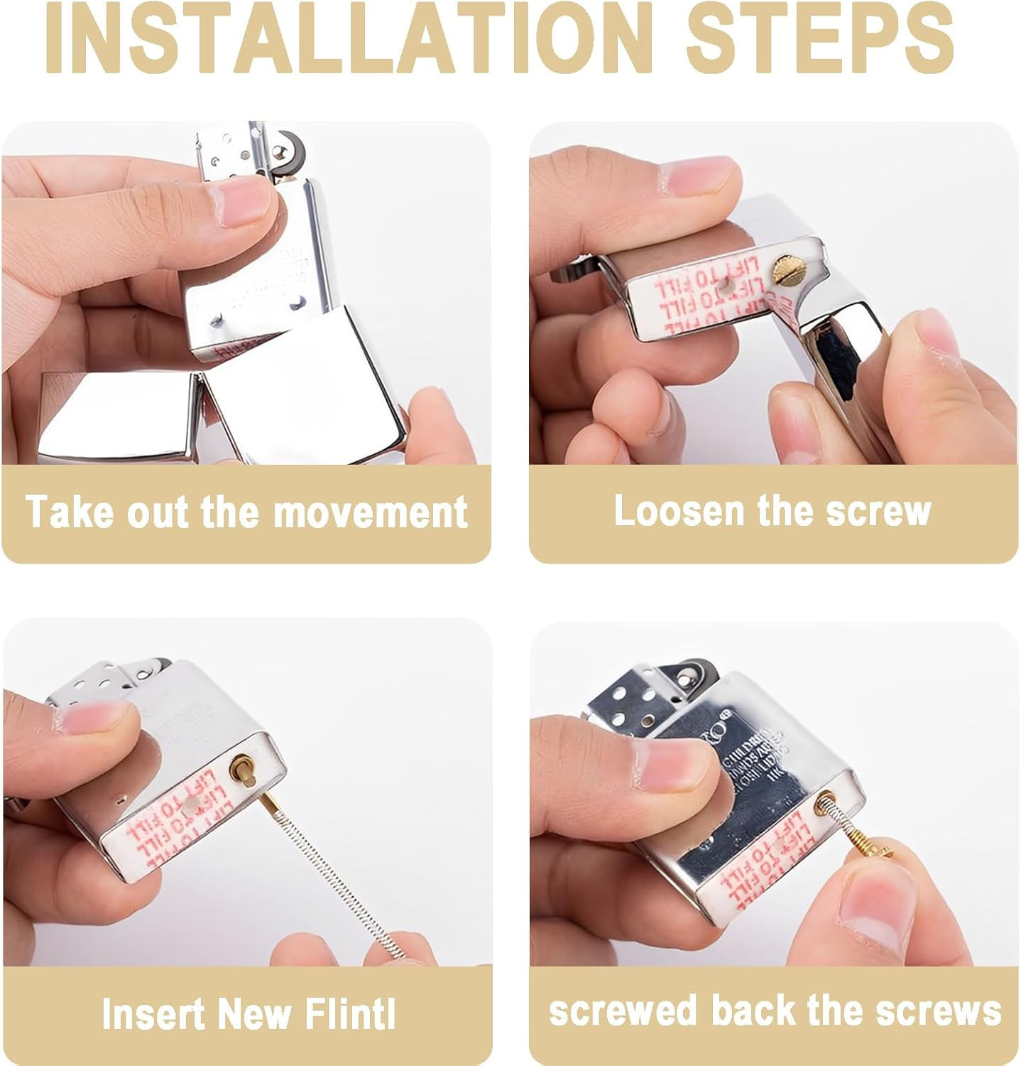 Lighter Replacement Parts - for Zippo Flints and Accessories (400 Pieces), Flint, Universal Replacement Flint for Petrol Gas Flint Lighter, for Most Lighters image number 5