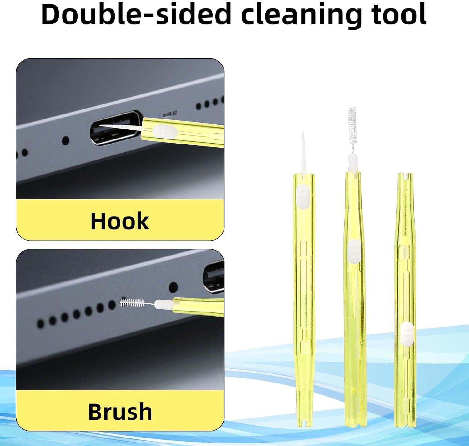 Phone Charge Port Cleaning Brushes, 8Pcs Anti-Clogging Dual Side Cell Phone Hook Cleaner Mini Brushes, Anti-Clogging Dust Remover Mini Cleaning Brushes for Iphone Charging Port