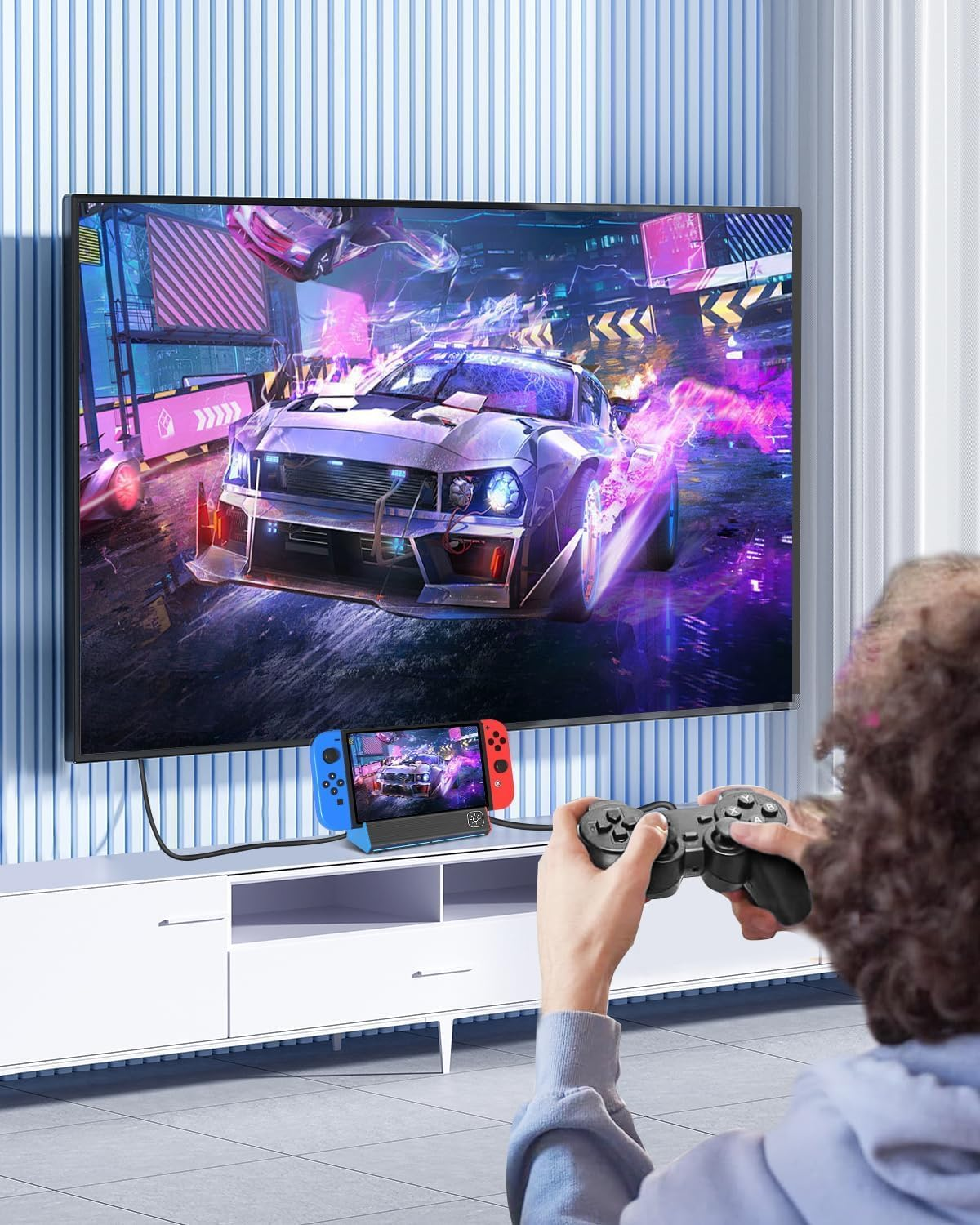 ZONEY Switch Dock TV Dock Station for Switch/Switch Oled，With 4K@60Hz HDMI Output/Type C Port/Usb 3.0 Port for Nintendo Switch (Black) image number 5