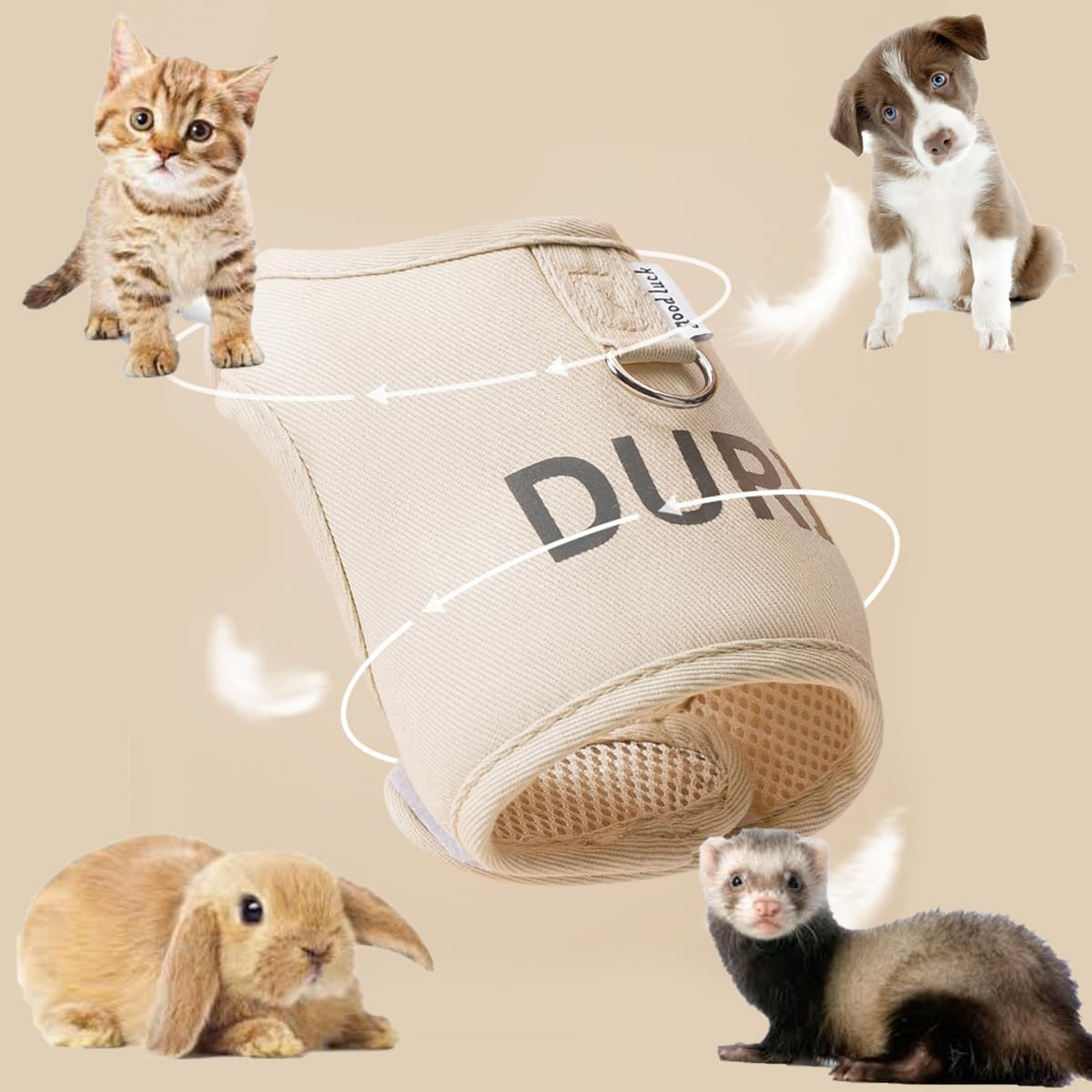 MANON ROSA Rabbit Harness and Leash Set - Escape-Proof Adjustable Vest Harness for Dwarf Bunnies, Soft Padded Conejos Collar with Safety Buckle, Small Animal Walking Accessories image number 7