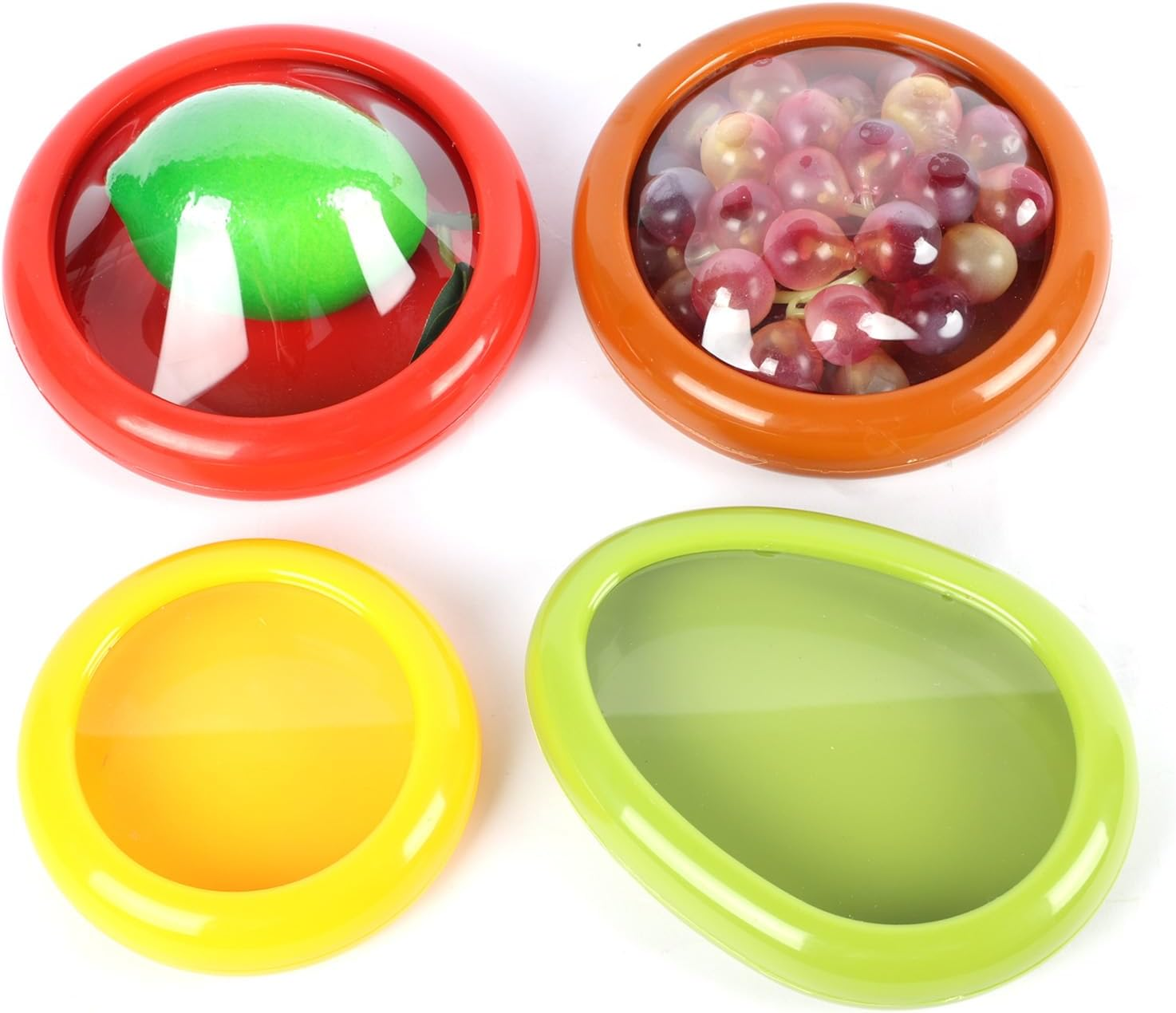 4PCS Fruit & Vegetable Storage Container, Vegetable Sand Transparent Film Reusable Refrigerator Food Protection Device