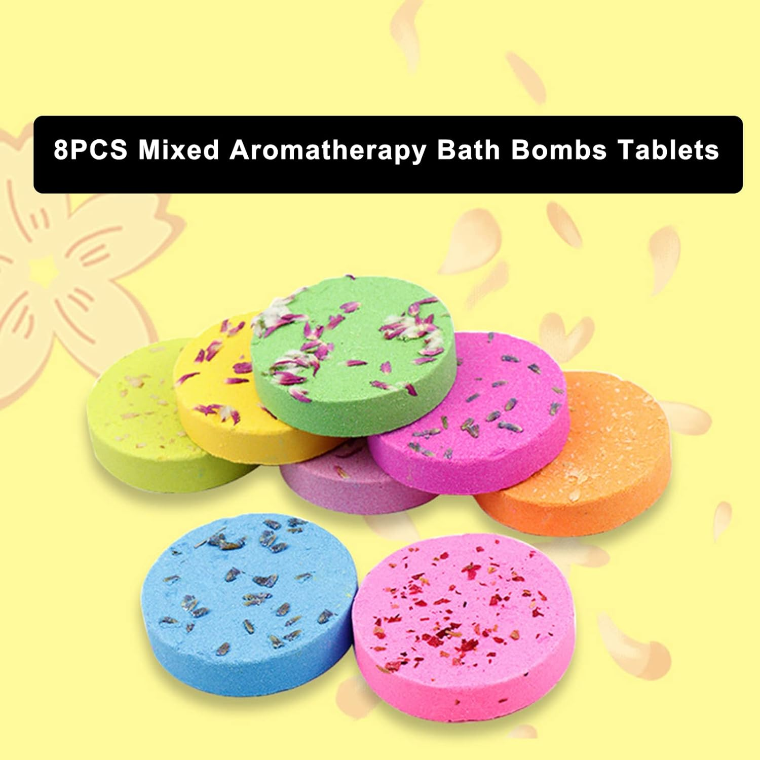 8PCS Mixed Aromatherapy 30G Mini Bath Bombs Tablets - Relaxing Fragrance with Essential Oils, Perfect for Home Spa Sessions