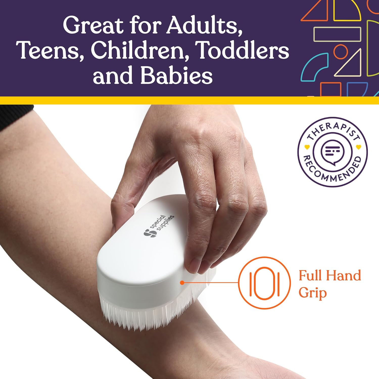 Special Supplies Sensory Brush Therapressure Therapy Brush for Occupational and Sensory Brushing, 2 Pack, Stimulating and Calming Tools for Kids and Adults, Soft Flexible Bristles, Latex Free image number 4