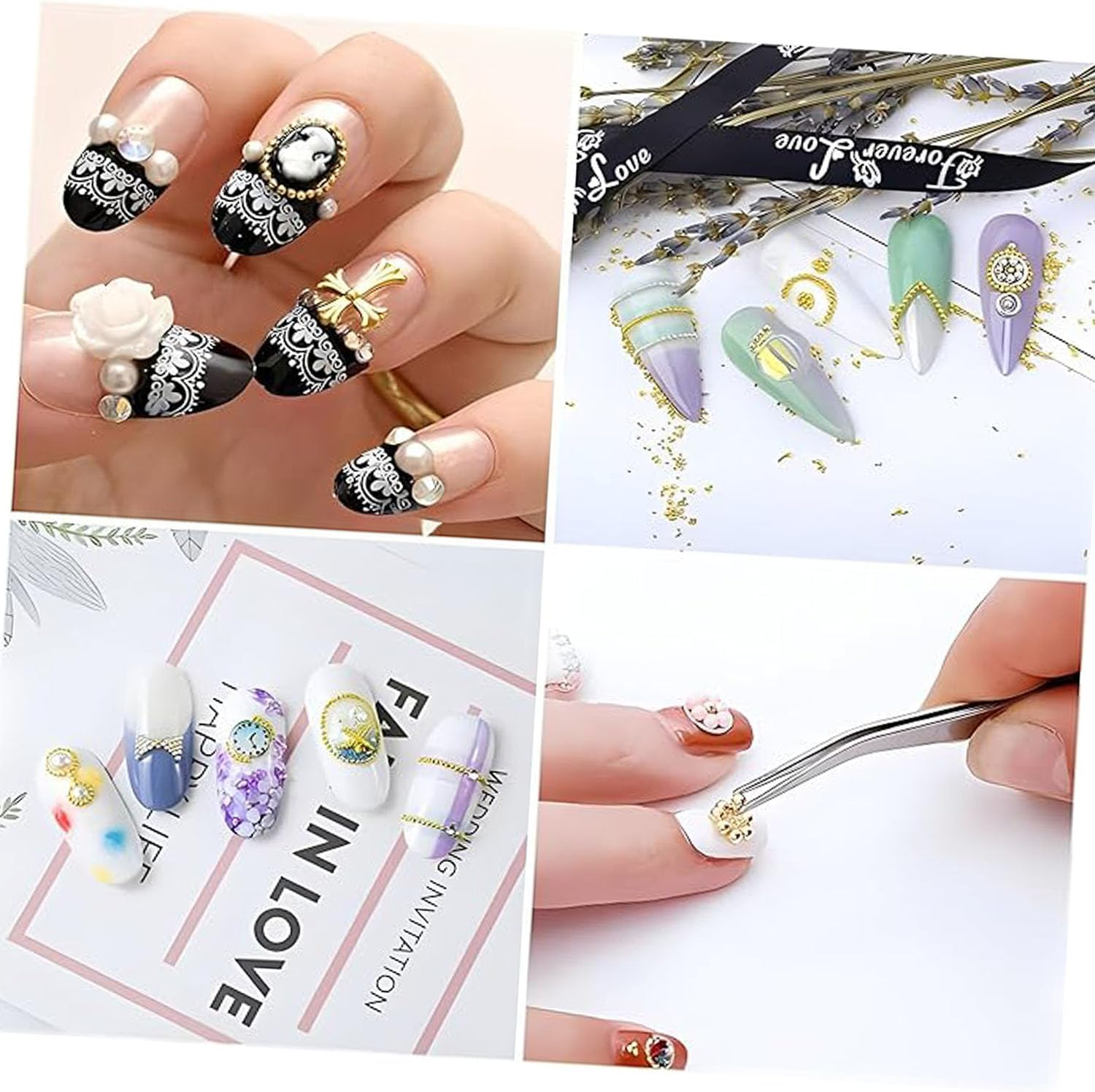 3D Micro Caviar Beads,Metal Mini Pearls Ball Glitter,Nail Art Caviar Beads Gold Silver Black Rosegold Gray Tiny Steel Beads for Nail Art Decorations DIY Crafts Accessories image number 2