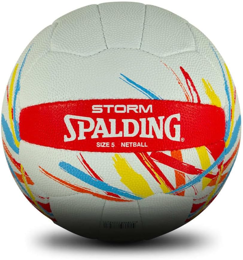 Spalding Storm Match Netball - White,Multi - Size 5 image number 1