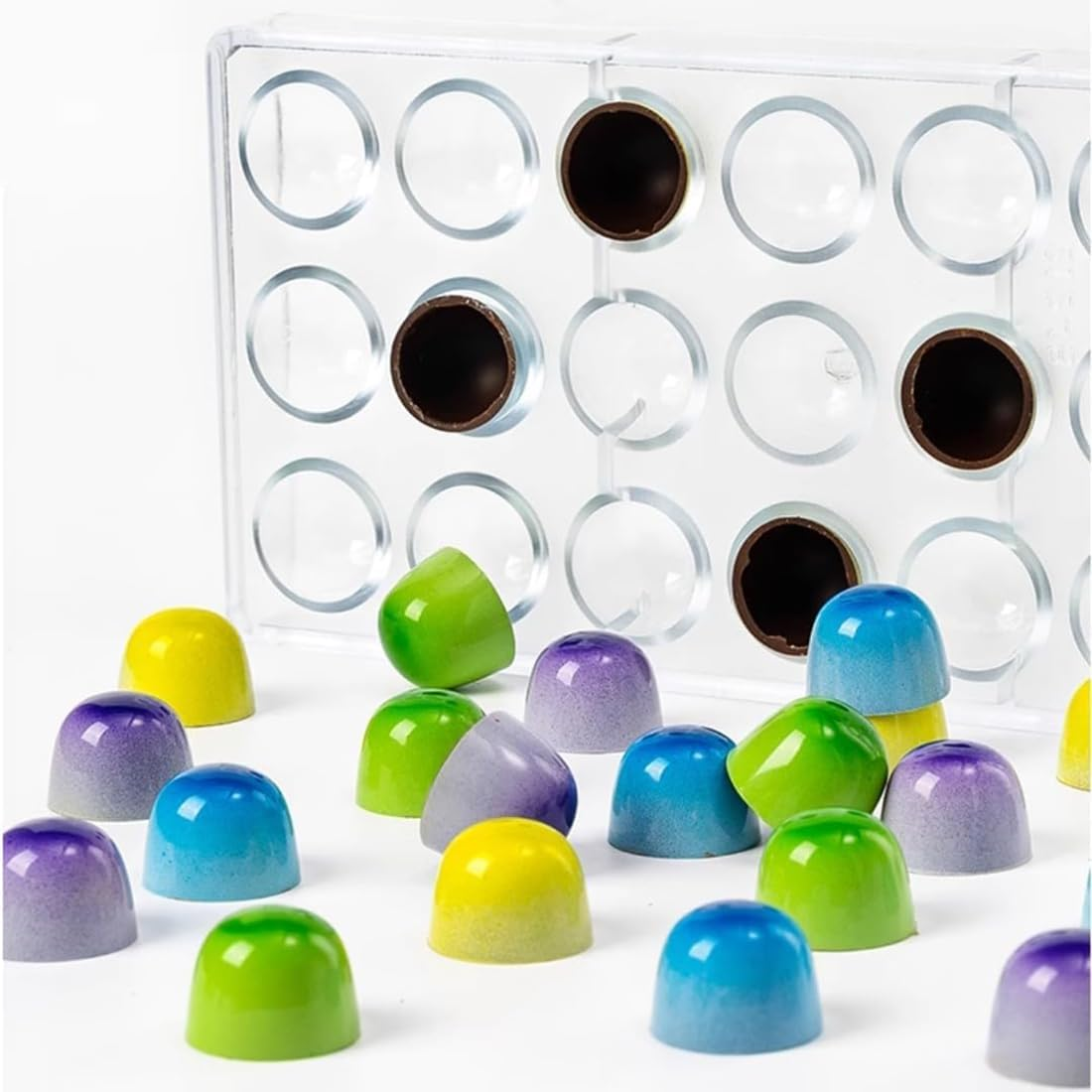 Polycarbonate Chocolate Mould, 21 Cavities Bullet Shape Chocolate Bonbons Mold, Clear Hard Plastic Bakeware Pastry Tools, DIY Candy Mould for Chocolates, Sweets, Jelly, Truffle, Pralines image number 6