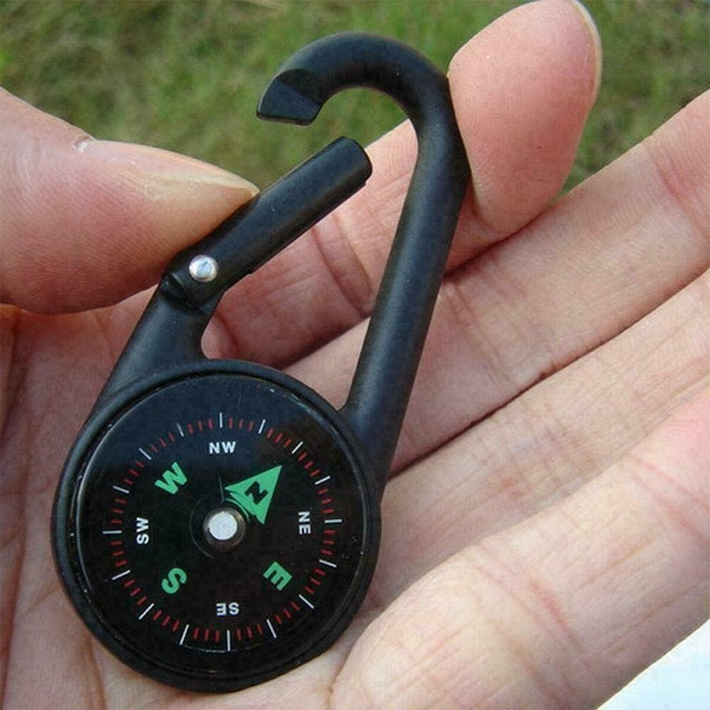 3 in 1 Multifunctional Compass Thermometer Hiking Tactical Carabiner Keychain for Camping, Hiking,Travel image number 3