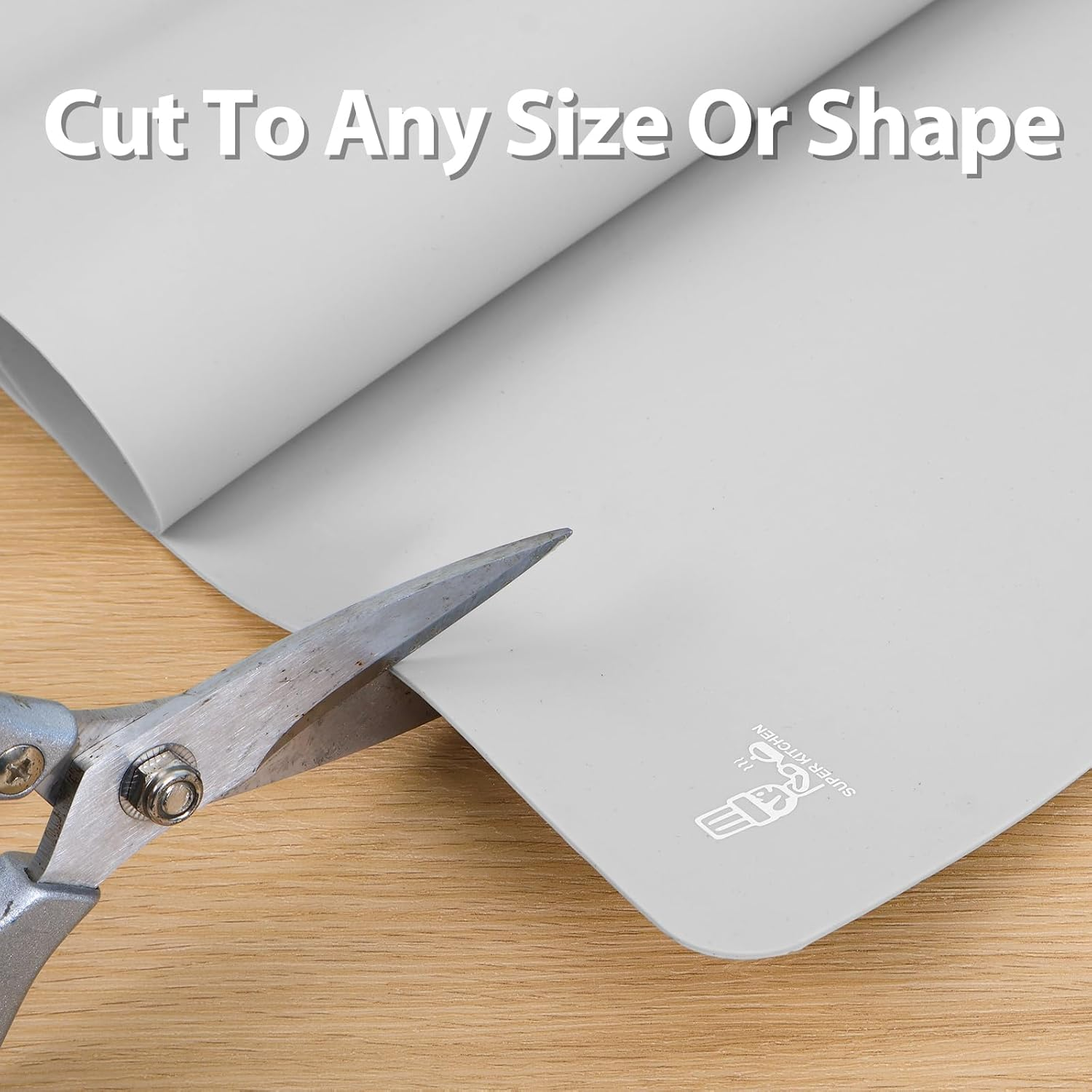 Super Kitchen Extra Large Multipurpose Silicone Nonstick Baking Mat, Pastry Mat, Heat Resistant Nonskid Table Mat, Countertop Protector, 23.4'' by 15.6''(Cool Gray) - Gray image number 2