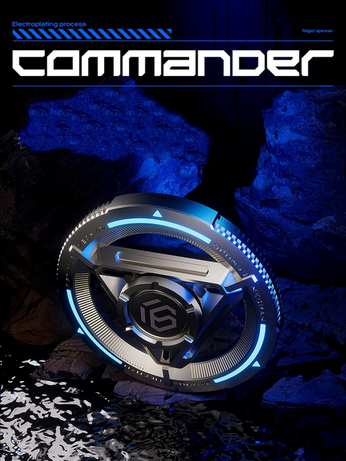 YIJO Fidget Spinner for Adults Big Heavy Metal Fidget Spinner Aswesome and Fast Fidget Spinner Longest Spinning with Stainless Steel Bearing R188 - Blue image number 4