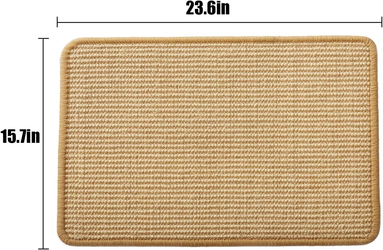 Cat Scratcher Mat, Natural Sisal Cat Scratch Pad, 40X60Cm Natural Sisal Woven Rope Scratching Pad for Cat Grinding Claws & Protecting Carpet Rug Furniture image number 5