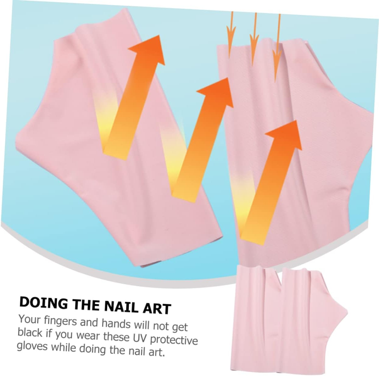 Ipetboom Nail UV Gloves 1 Pair Ice Silk Nail Gloves Uv Protection Gloves for Manicure anti Uv Hands Gloves anti Gloves Manicure Gloves anti Uv Nail Art Gloves Miss Summer Nylon Dryer Pink image number 1