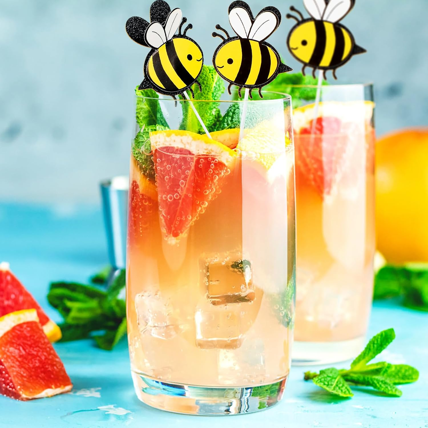 30 Pieces Double Layer Bee Cake Toppers, Card Decorations, Bumble Figurine Cupcake Picks for Themed Party, Weddings, Celebrations or Birthday Decorations image number 4