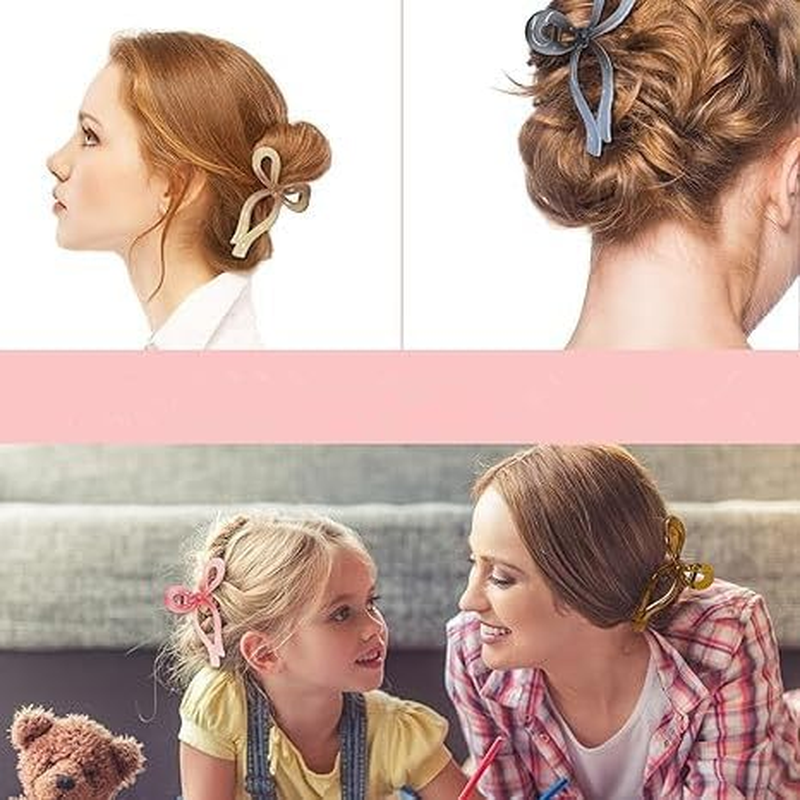 Plastic Cute Large Bow Hair Claws Nonslip Fashion Hair Clips,4Pcs Bow Hair Clips Elegant Hair Claws,Bow Hair Claw Clips Cute Claw Clips,Bow Hair Clips Elegant Hair Claw Large Cute Large Bow Hair Claw image number 6