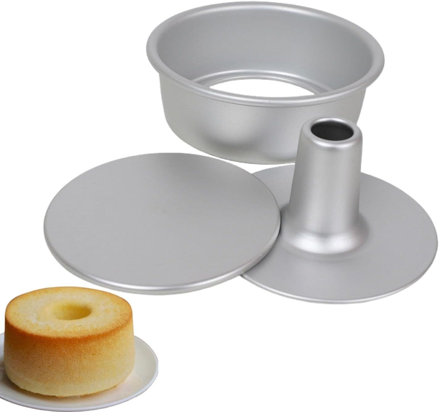 Angel Food Cake Pan,Round Cake Pans - Nonstick Baking Cake Pans, Loose Bottom round Cupcake Pan, Baking Cake Mould for Baking, Kitchen (8 Inches) image number 6