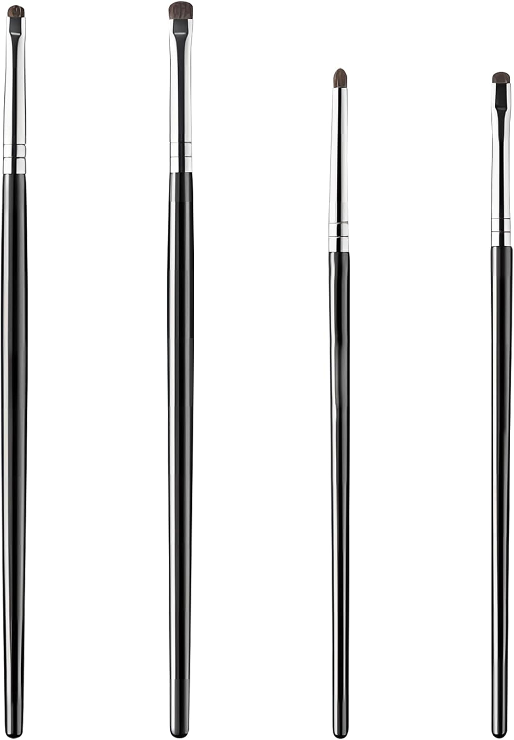 4-Pcs Mini Smudge Brush for Eyeliner,Eyeshadow Brushes,Eyeliner Brush for Eye Liner Blending, Highlighting Brush,Concealer Brush, Natural Bristles Pony Hair Eye Makeup Brush Sets image number 3