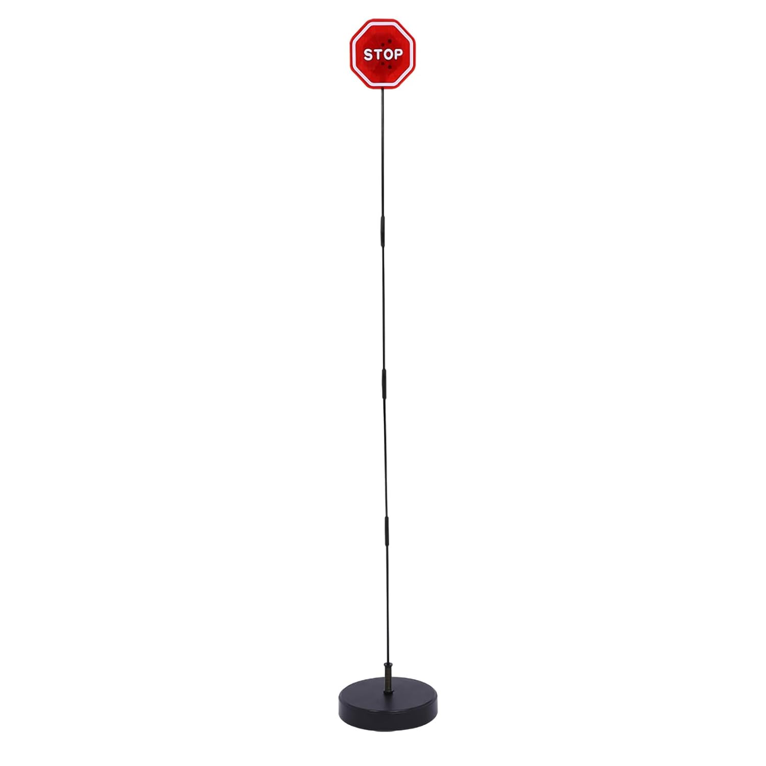 Hyuduo Garage Parking Stop Sensor with LED Sign, Height Adjustable 137Cm Poles, Weighted Base, Flashing Alert Light for Vehicle Safety, Black and Red image number 1